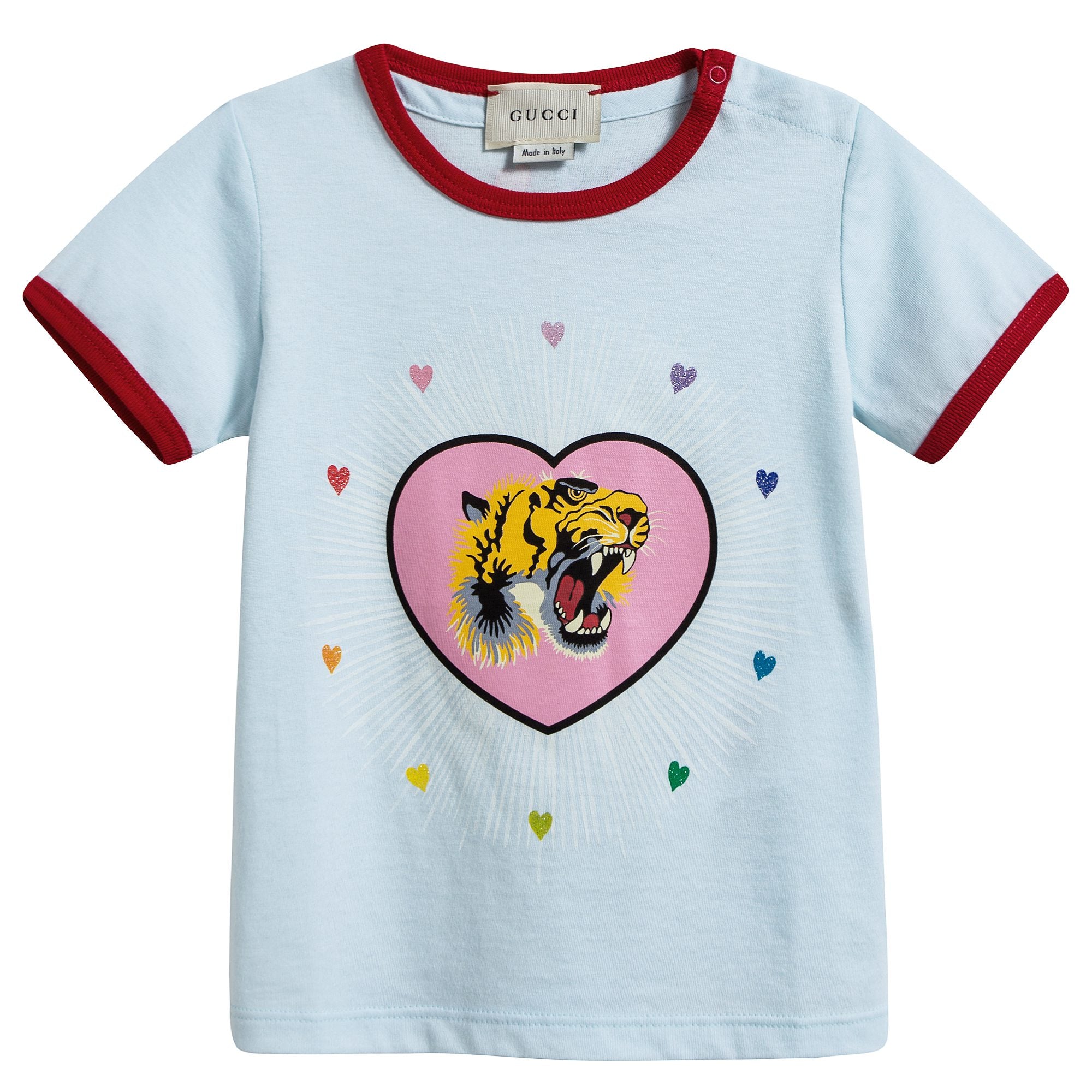 Baby Girls White Heart T-shirt