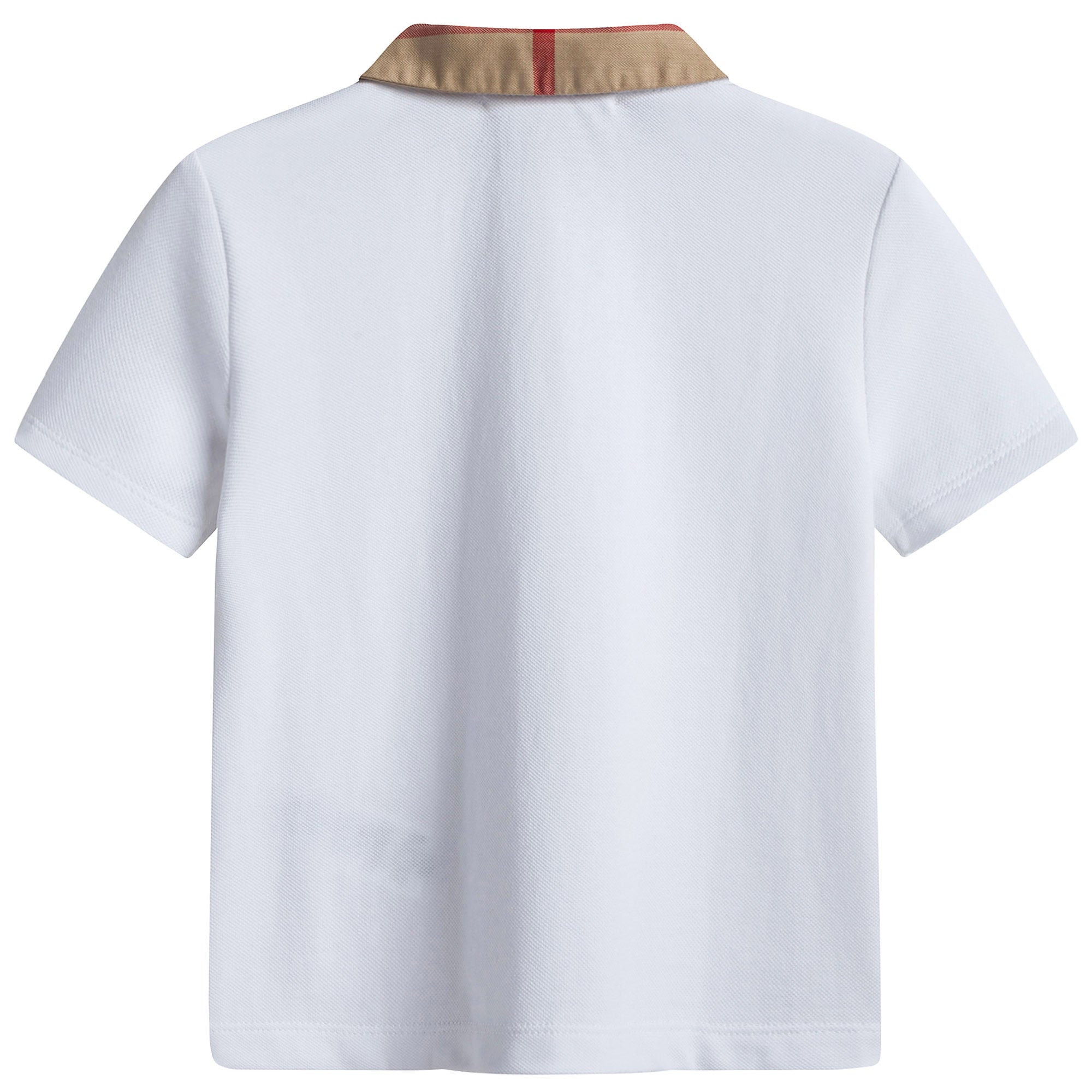 Girls White Cotton Polo Shirt