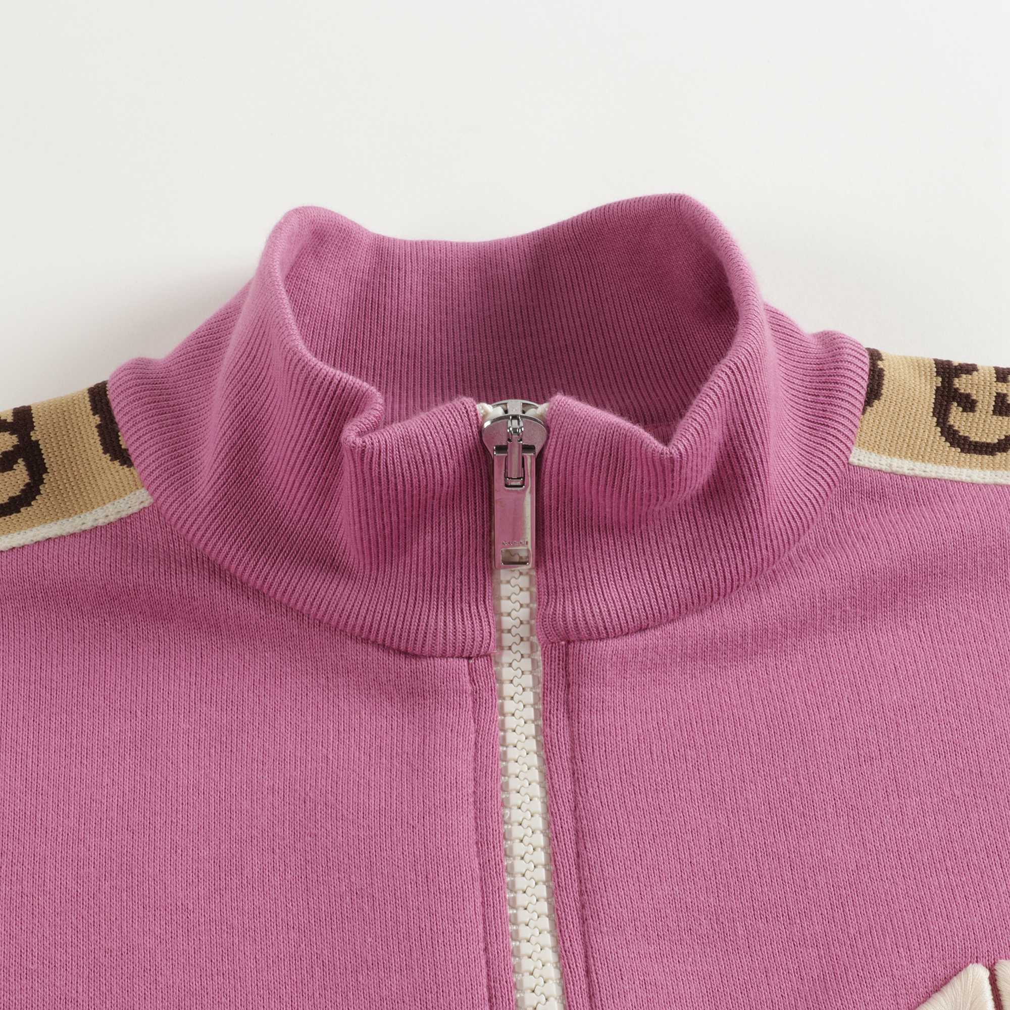 Girls Purple Zip-up Cotton Sweatshirt