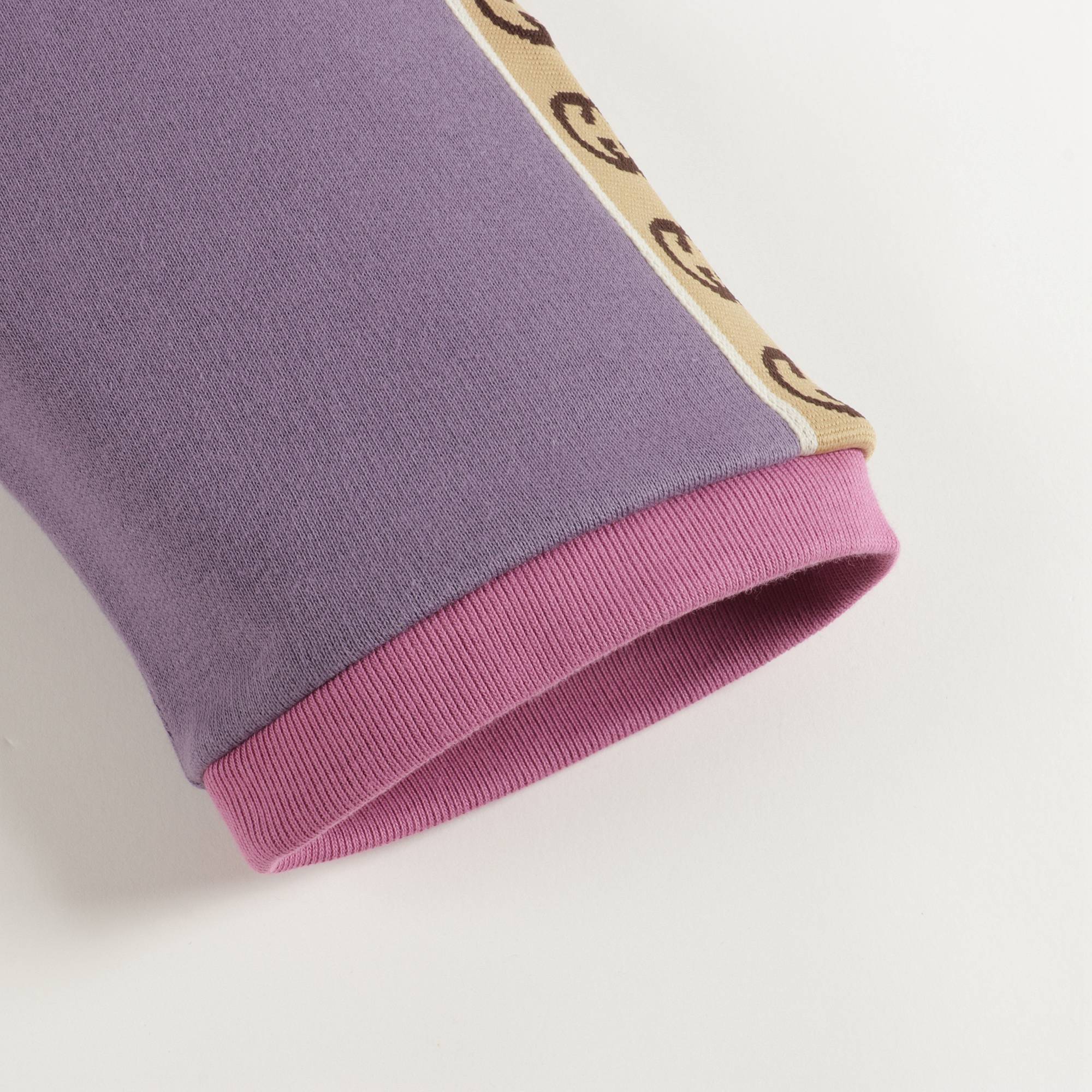 Girls Purple Zip-up Cotton Sweatshirt