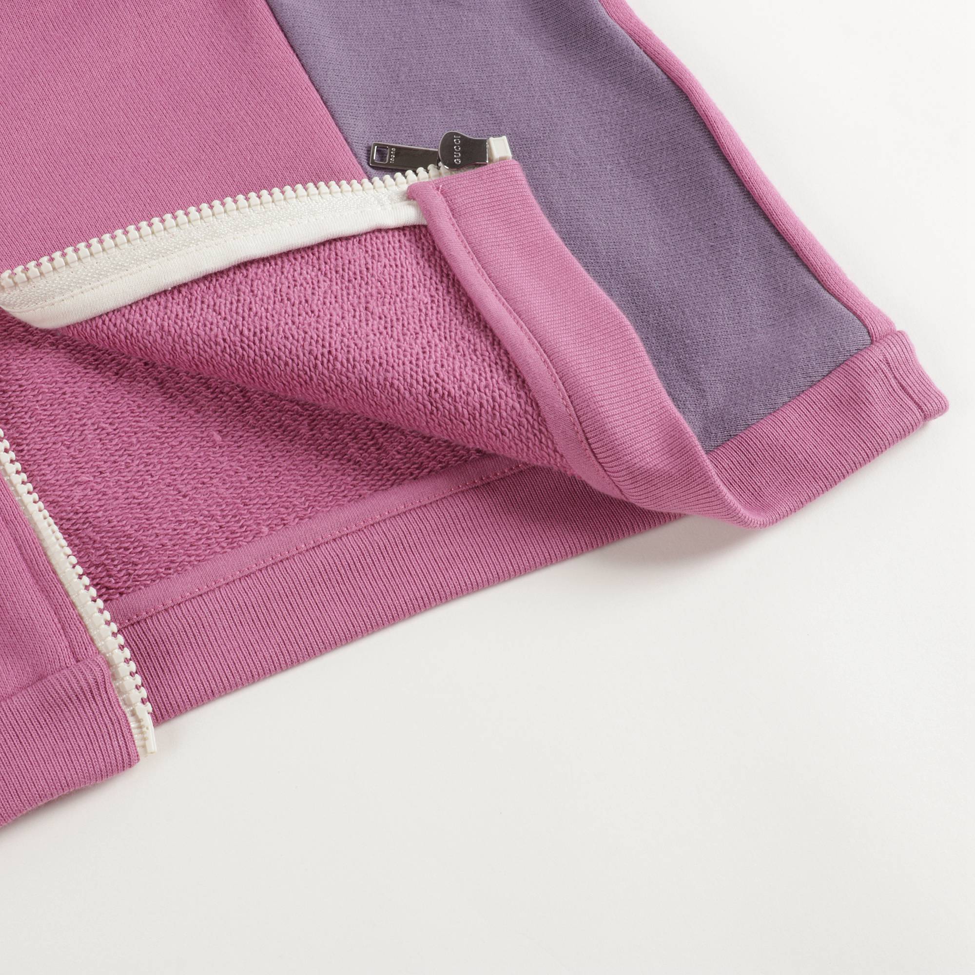 Girls Purple Zip-up Cotton Sweatshirt