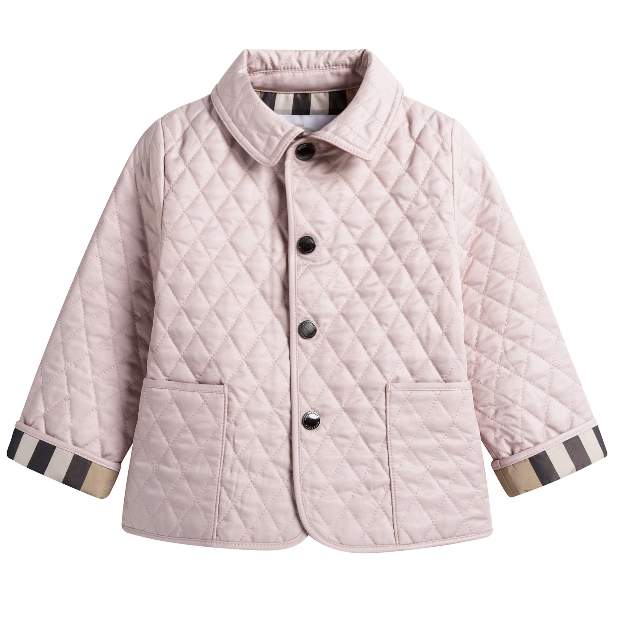 Baby Girls Pink Powder Pink Quilted Jacket