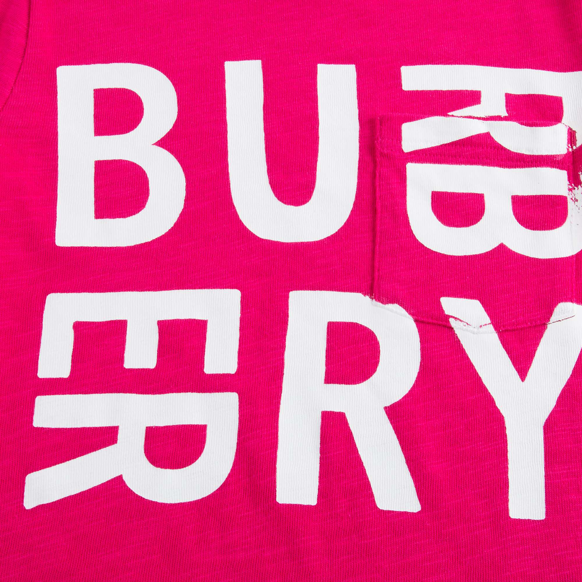 Girls Raspberry Pink Logo Cotton T-shirt