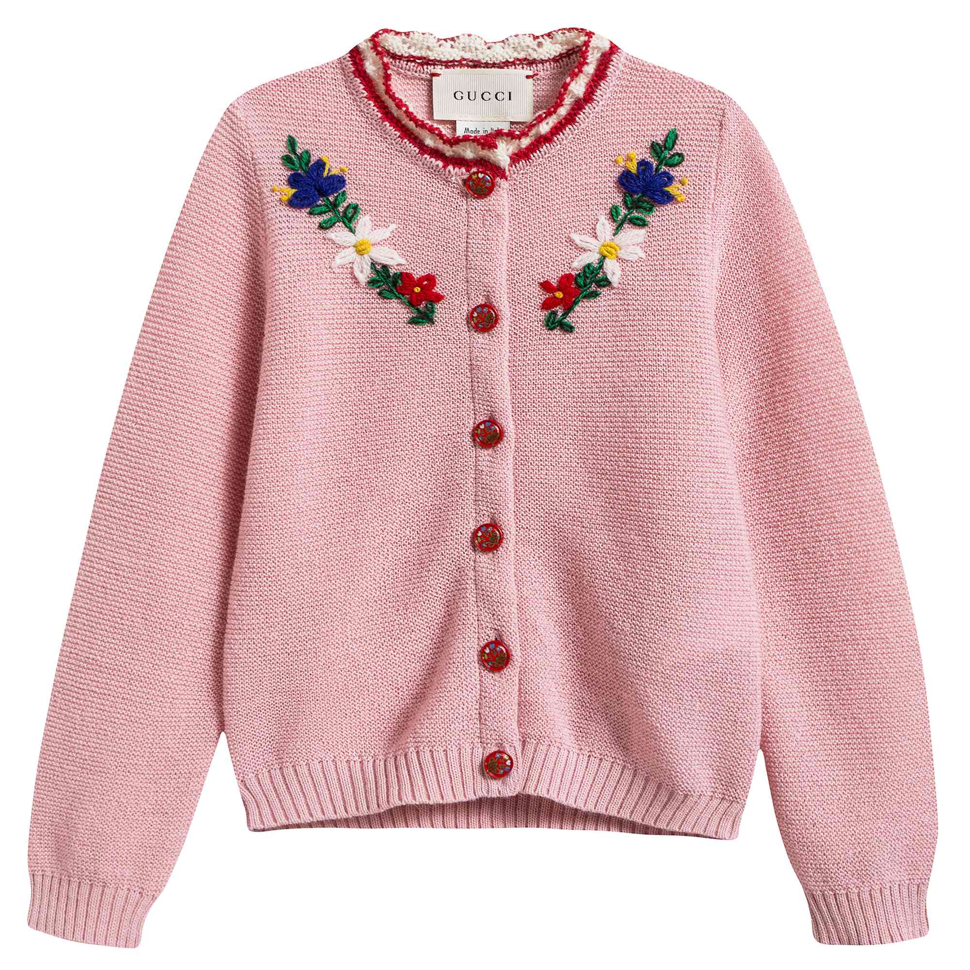 Girls Pink Wool Cardigan
