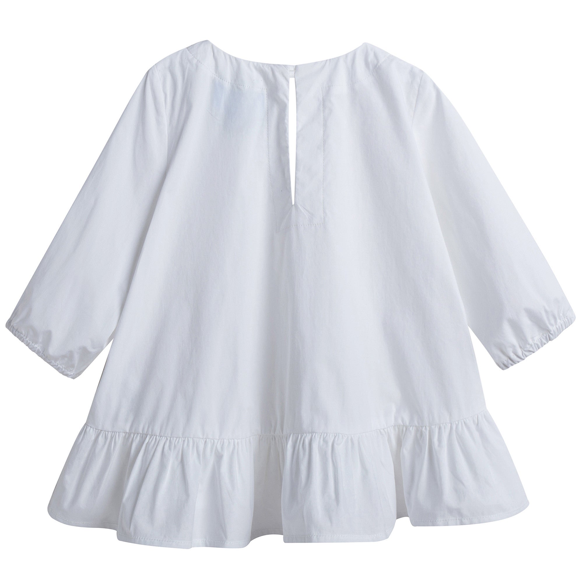 Girls White Cotton Top With Flounces