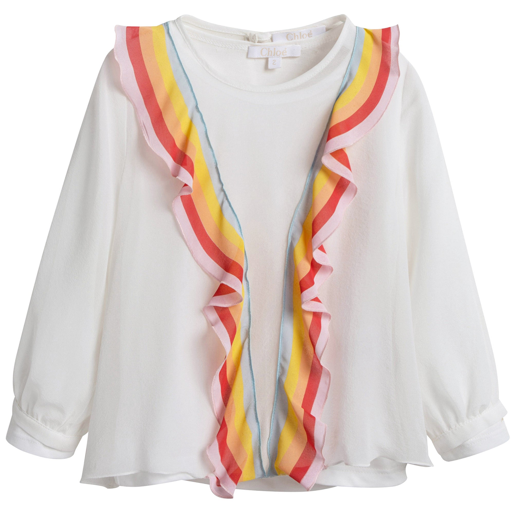 Girls White Silk Crêpe Blouse