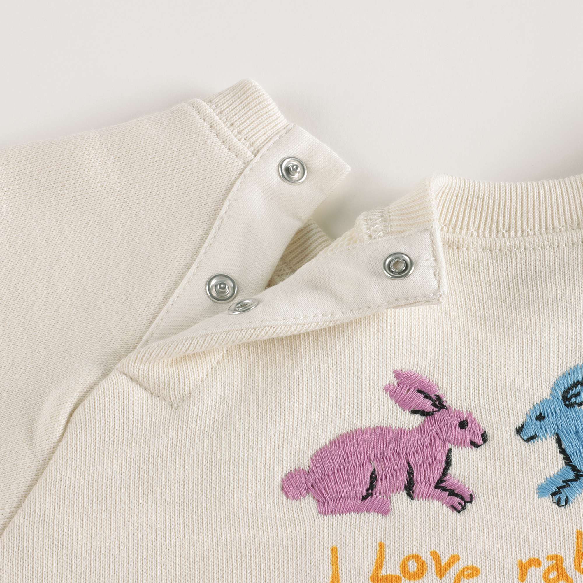 Baby Girls White Painted Cotton Sweatshirt