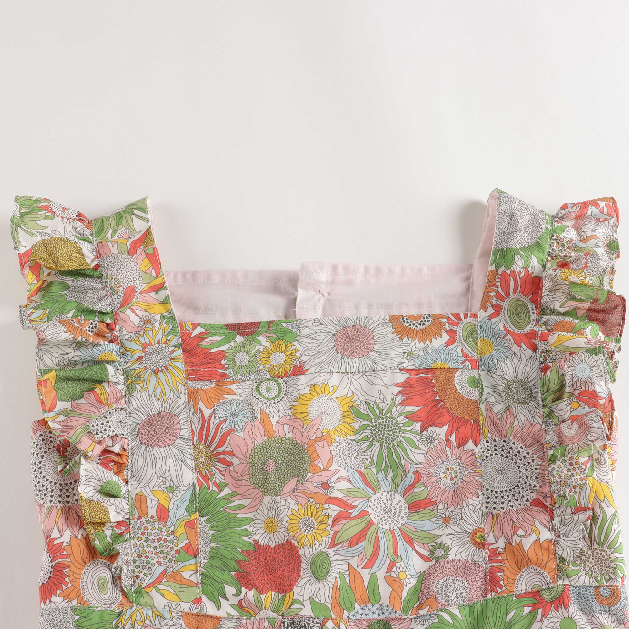Girls Green Flower Cotton Dress
