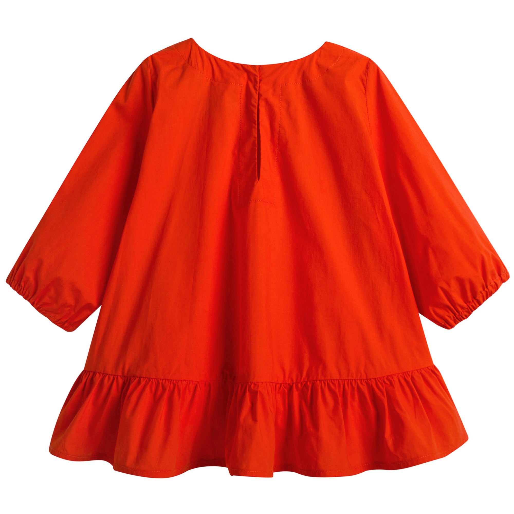 Girls Orange Cotton Top With Flounces