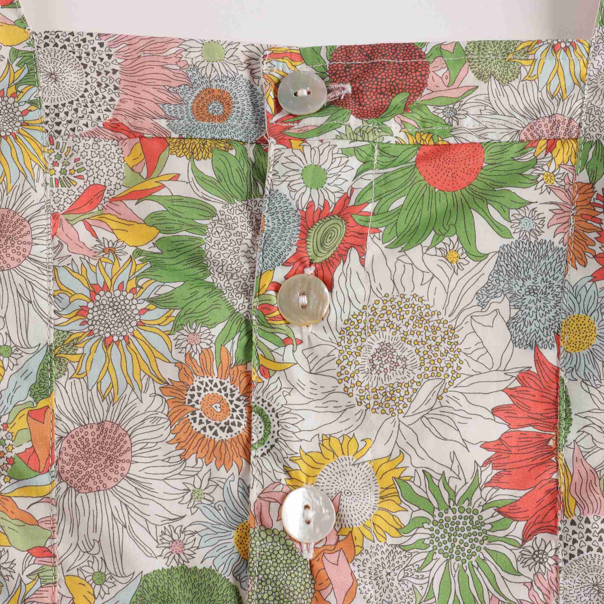Girls Green Flower Cotton Dress