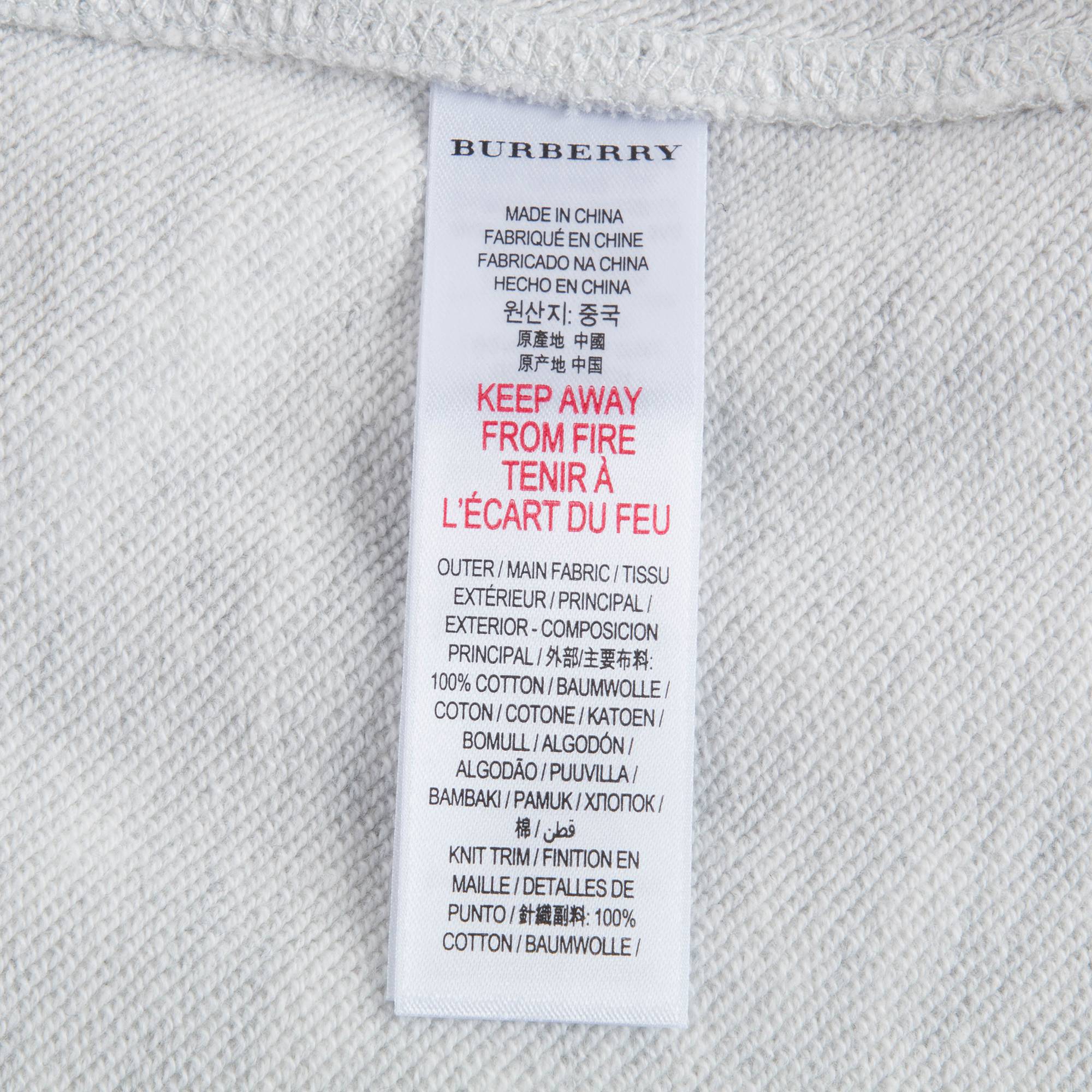 Girls White Melange Logo Cotton Sweatshirt