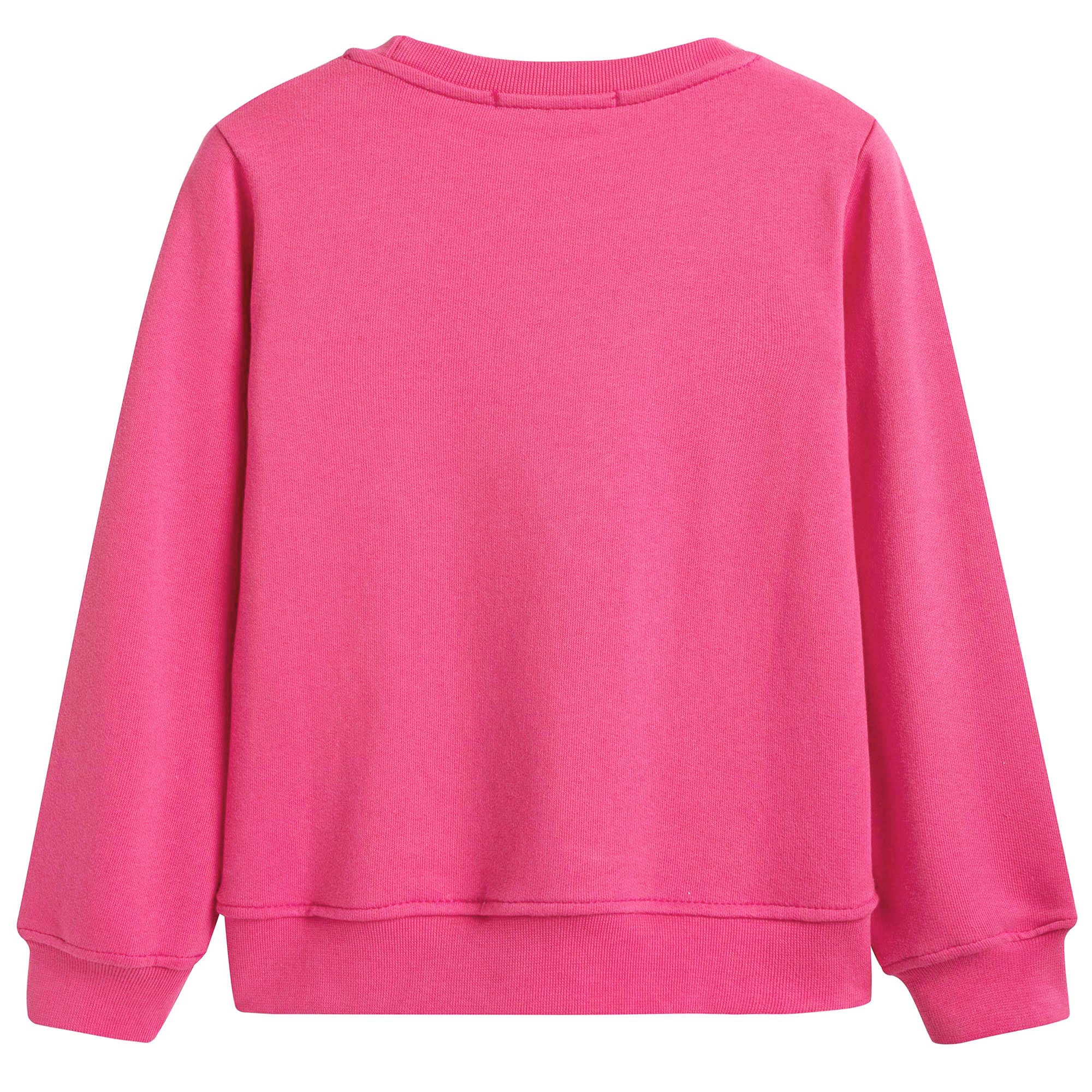 Girls Pink Logo Cotton Sweatshirt