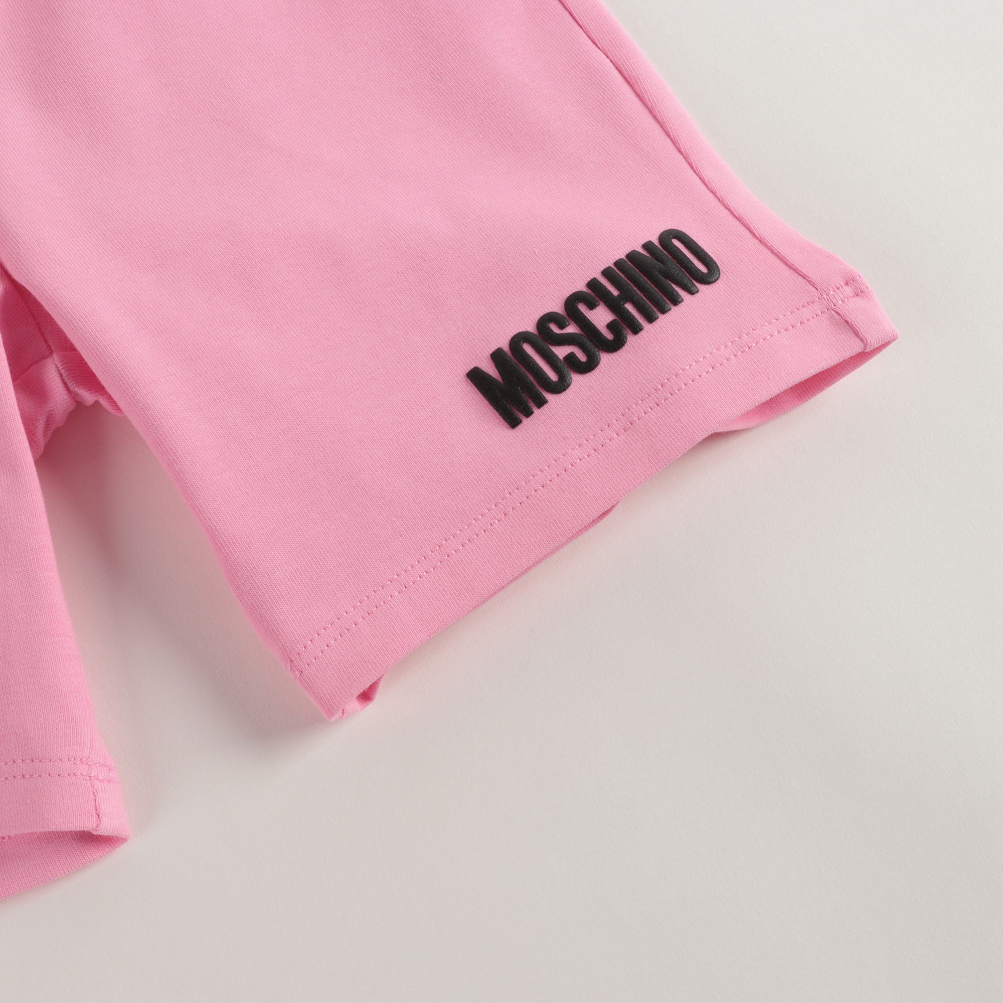 Baby Boys & Girls Ivory & Pink Cotton Shorts Set