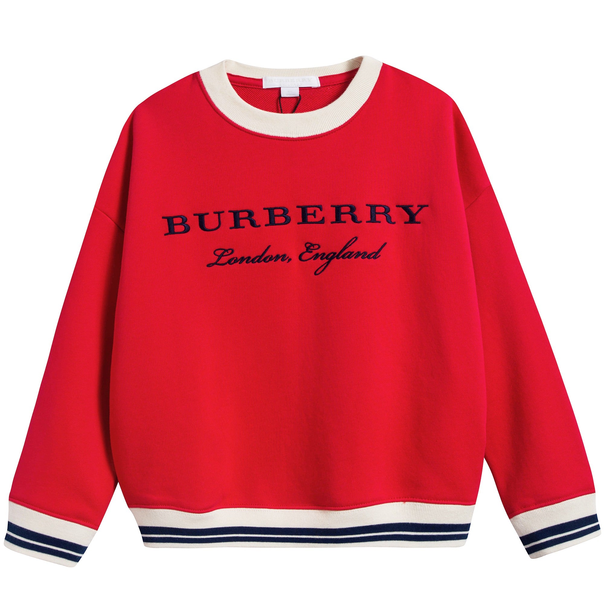 Girls Bright Orange Red Cotton Sweatshirt