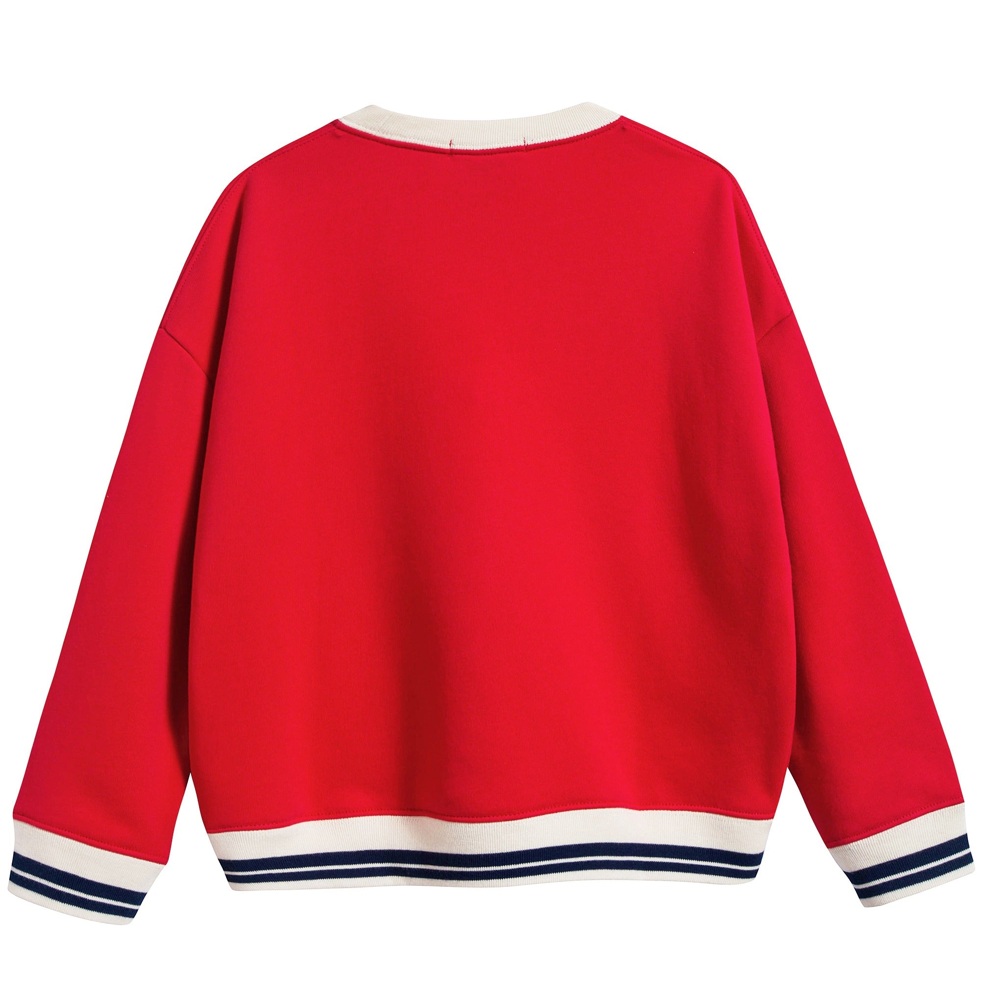 Girls Bright Orange Red Cotton Sweatshirt