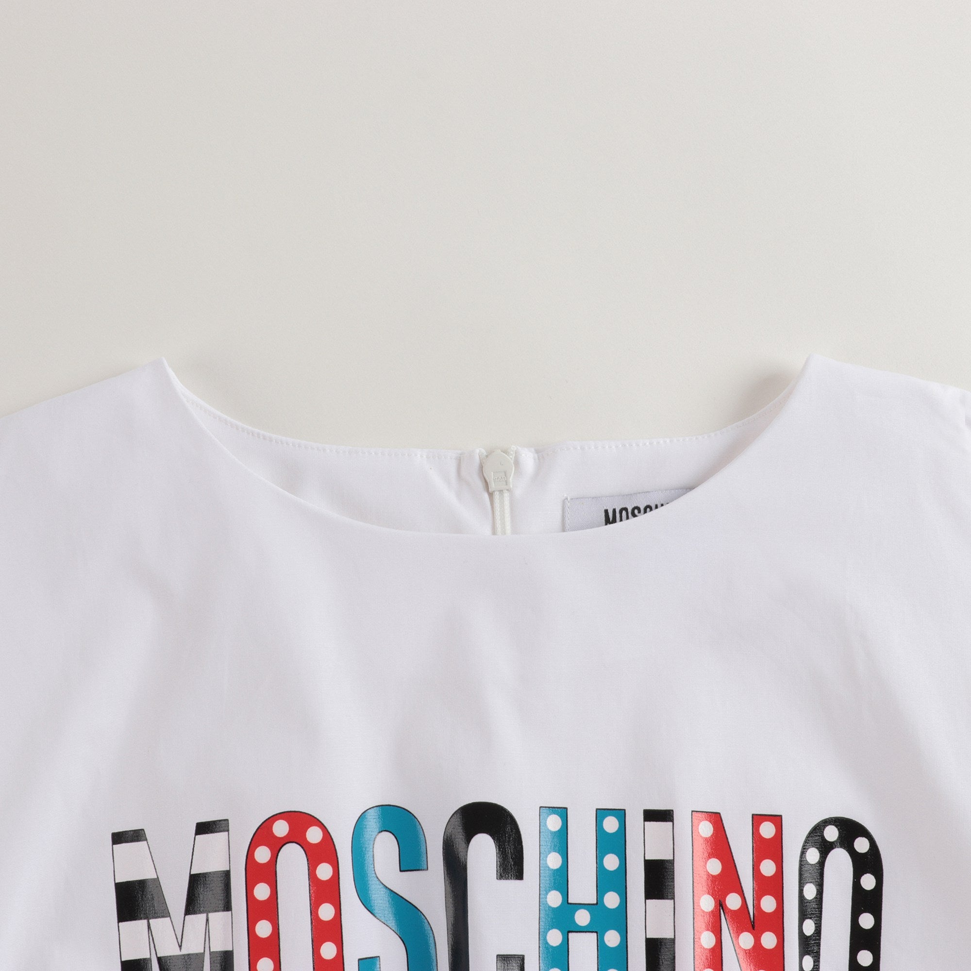 Girls White Logo Cotton Top