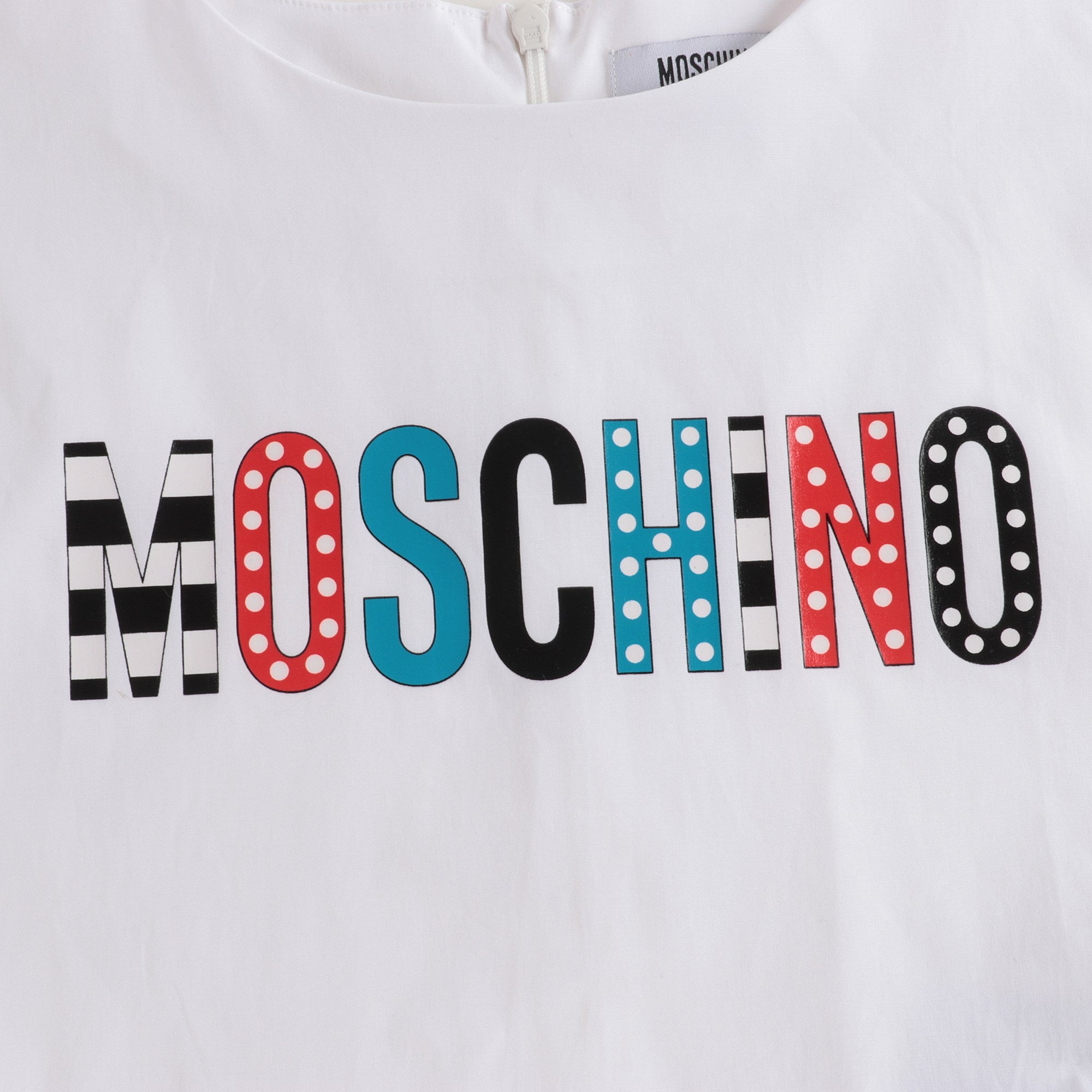 Girls White Logo Cotton Top