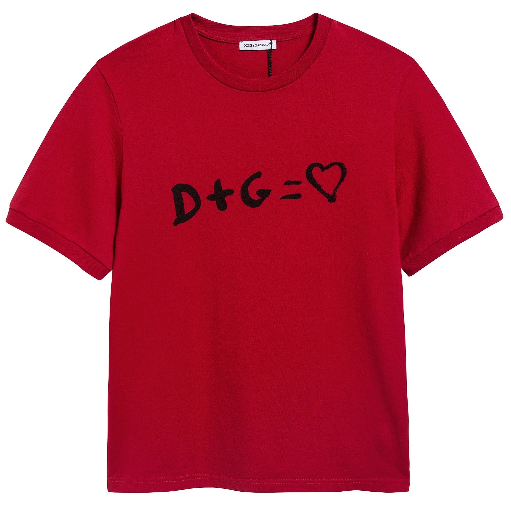 Girls Red "DG & Love" Cotton T-shirt