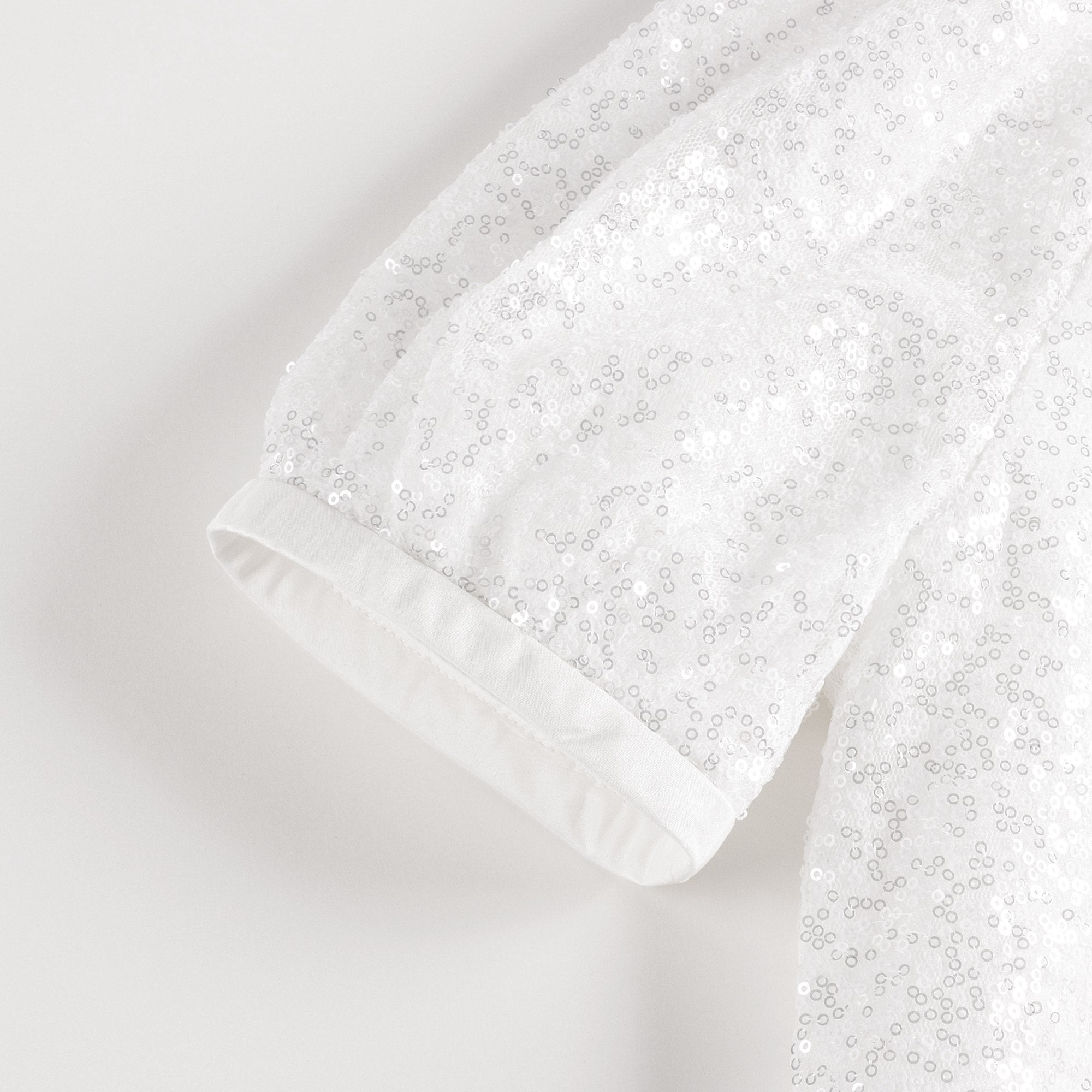 Girls White Glitter Dress