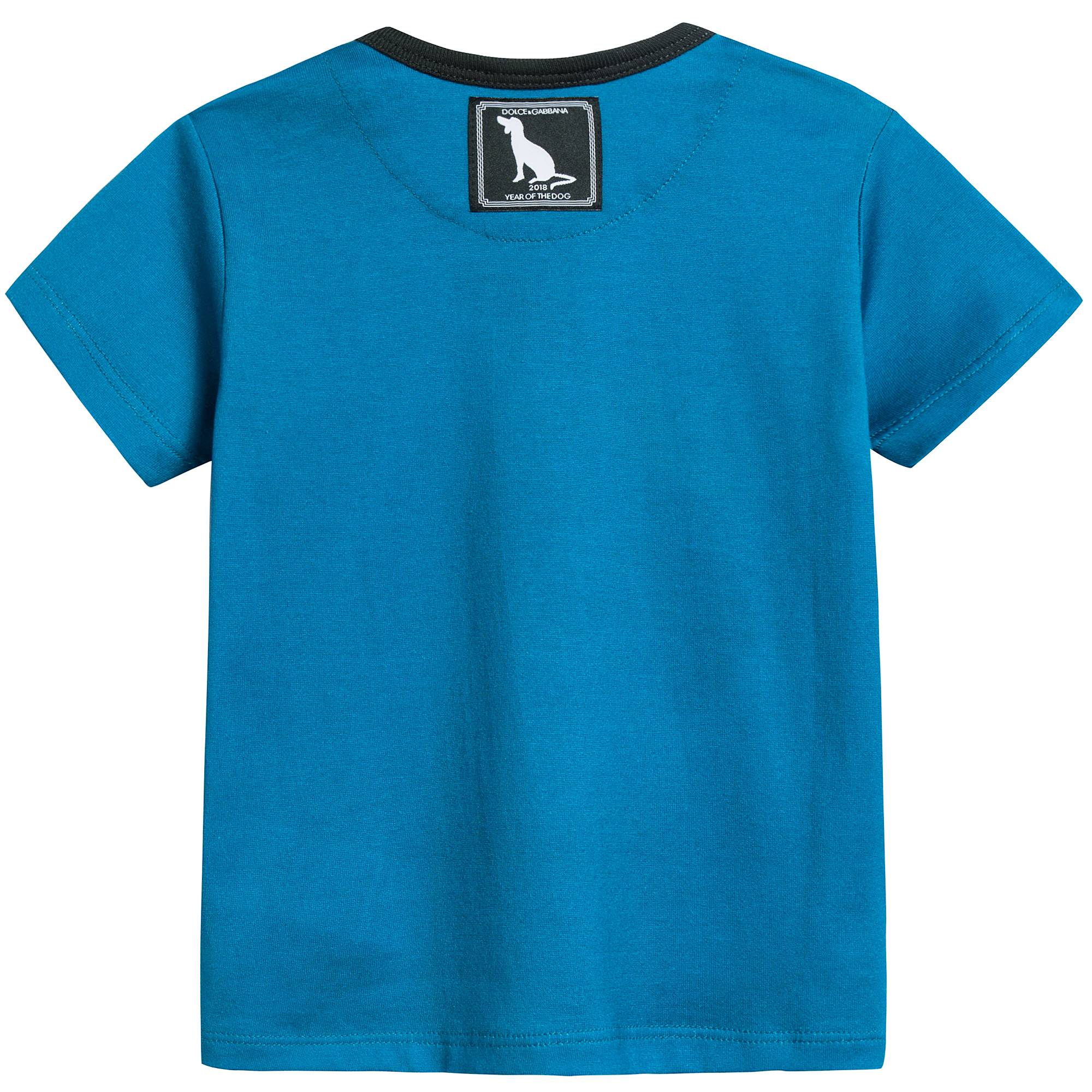 Baby Boys Blue "Dog" Cotton T-shirt