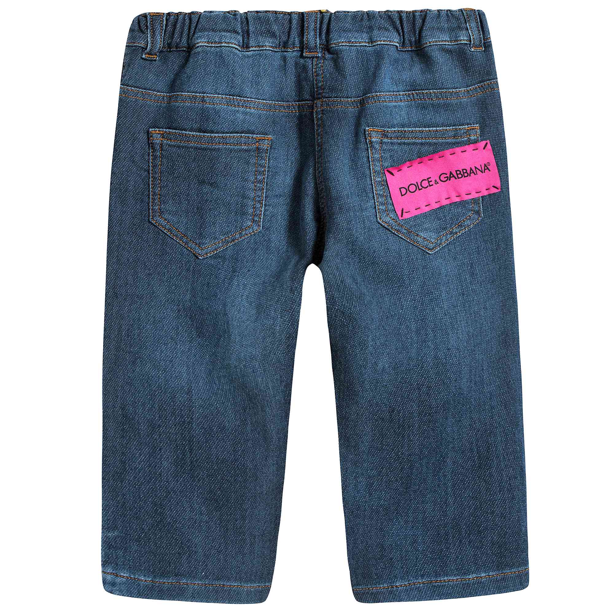 Baby Girls Blue Jean Cotton Trousers