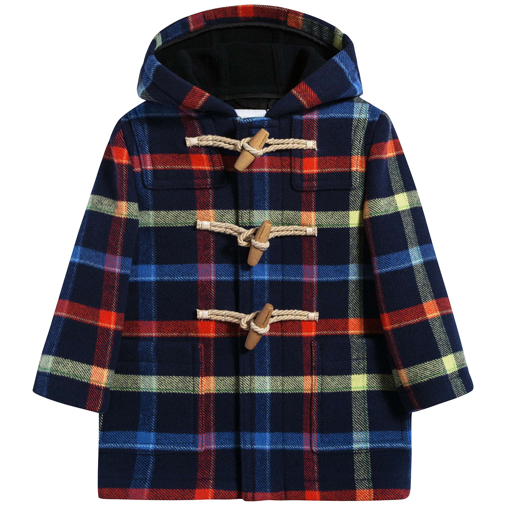 Baby Boys Navy Ip Check Wool Coat