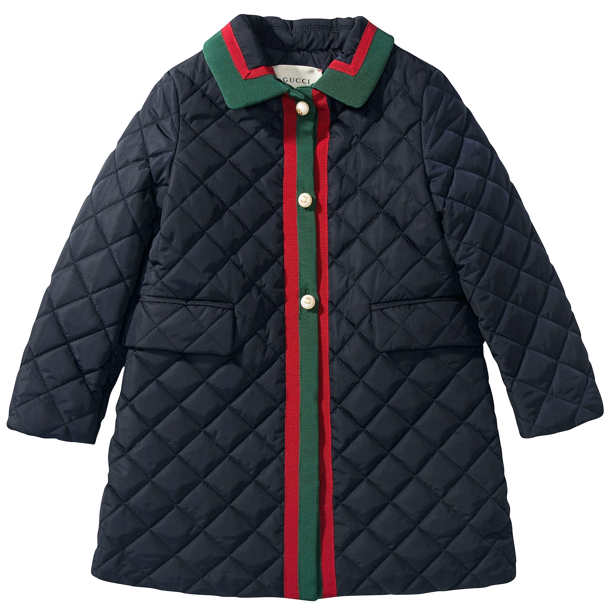 Girls Navy Blue Quilted Coat