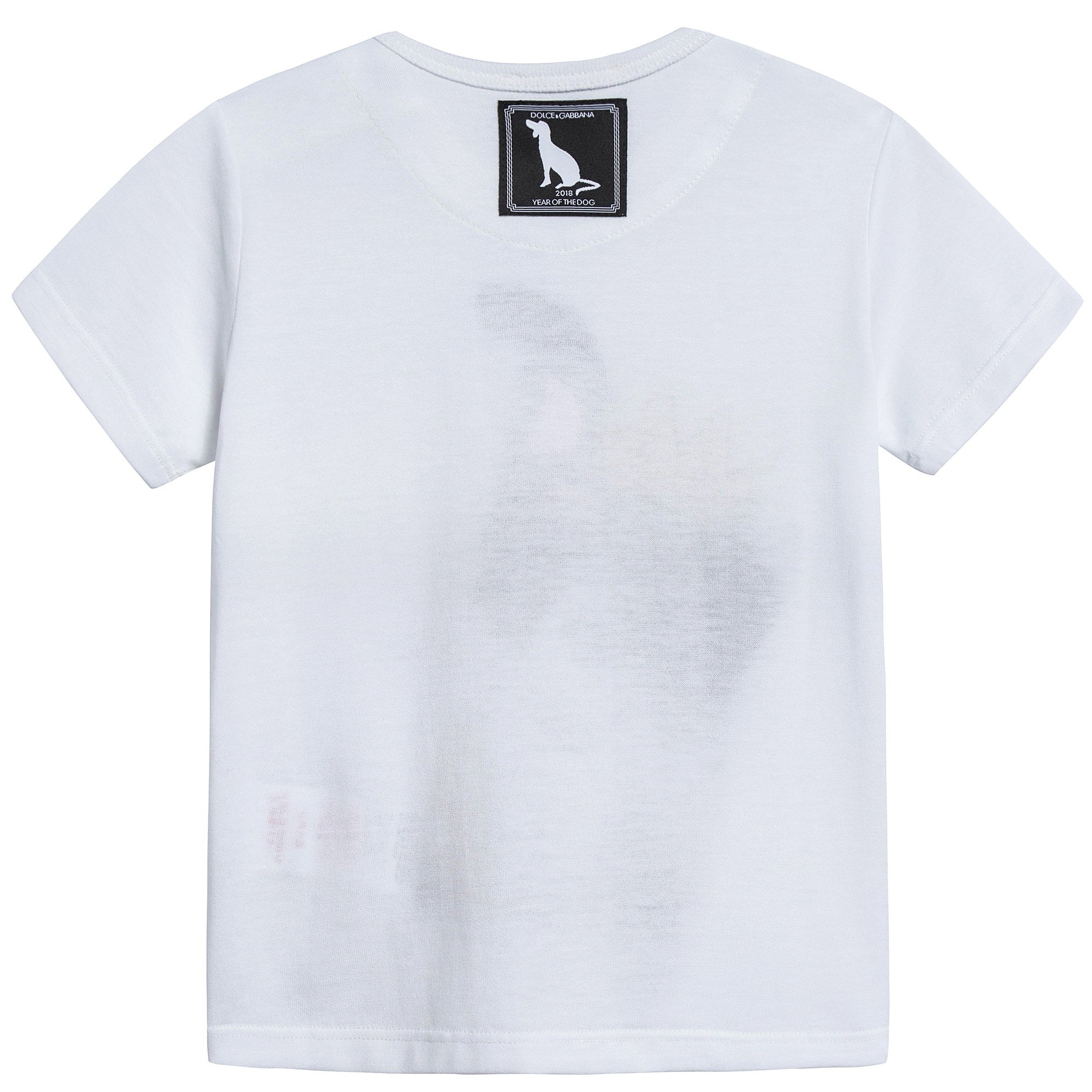 Baby White "Dog" Cotton T-shirt