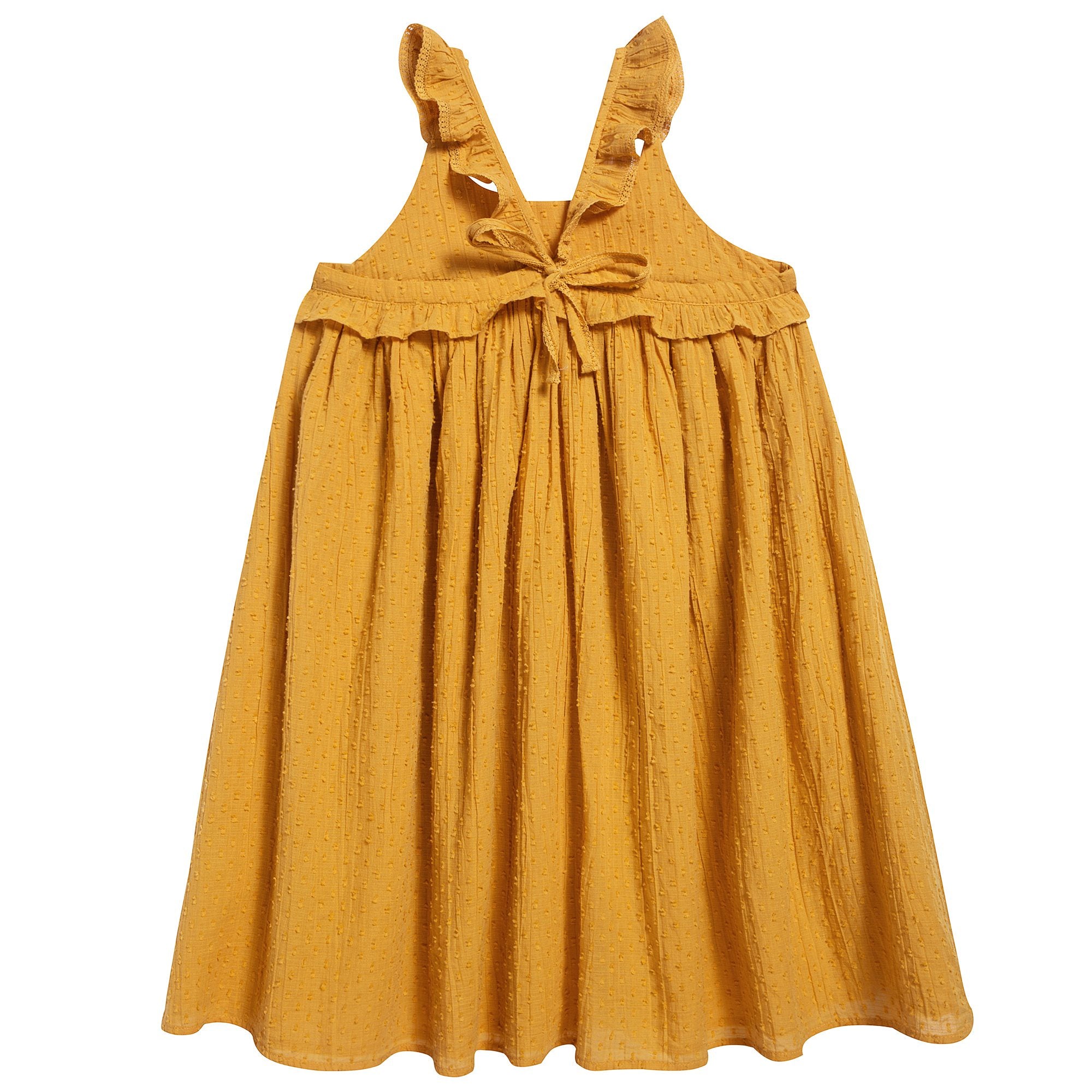 Girls Ginger Yellow Cotton Dress