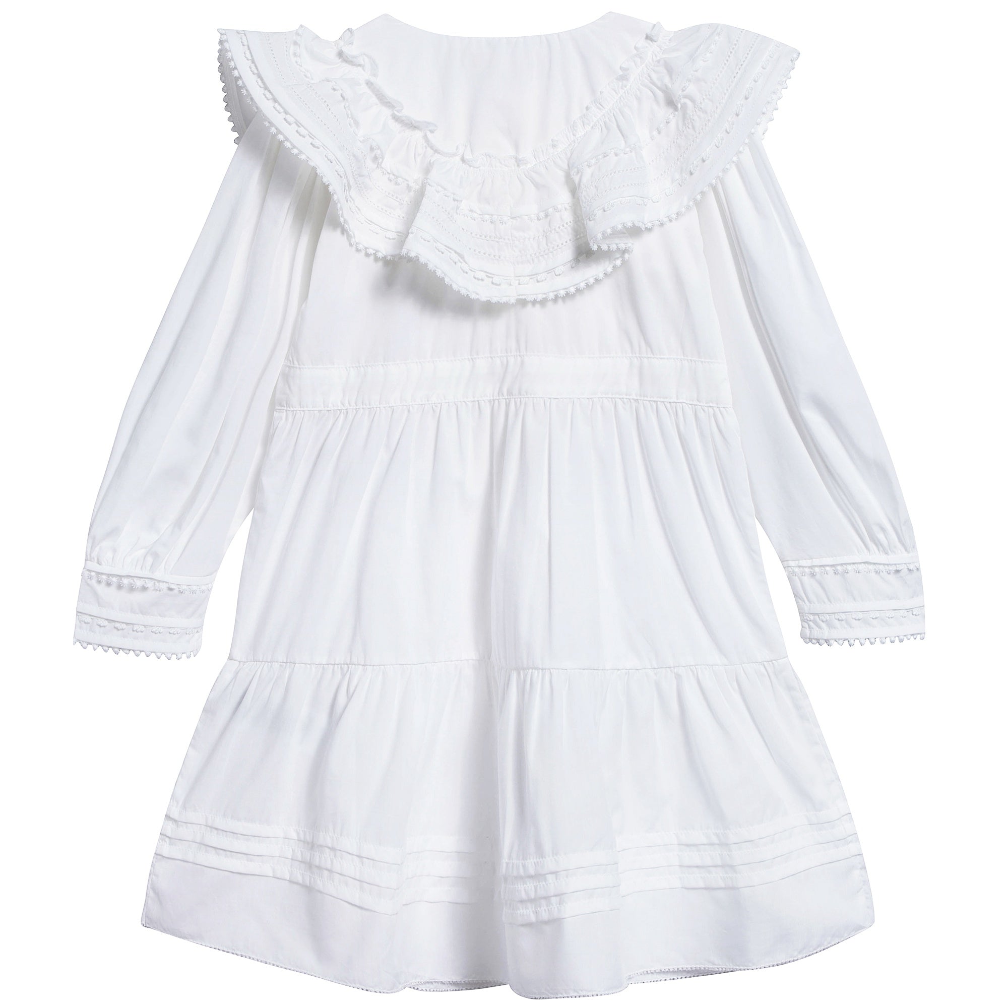 Girls White Cotton Dress