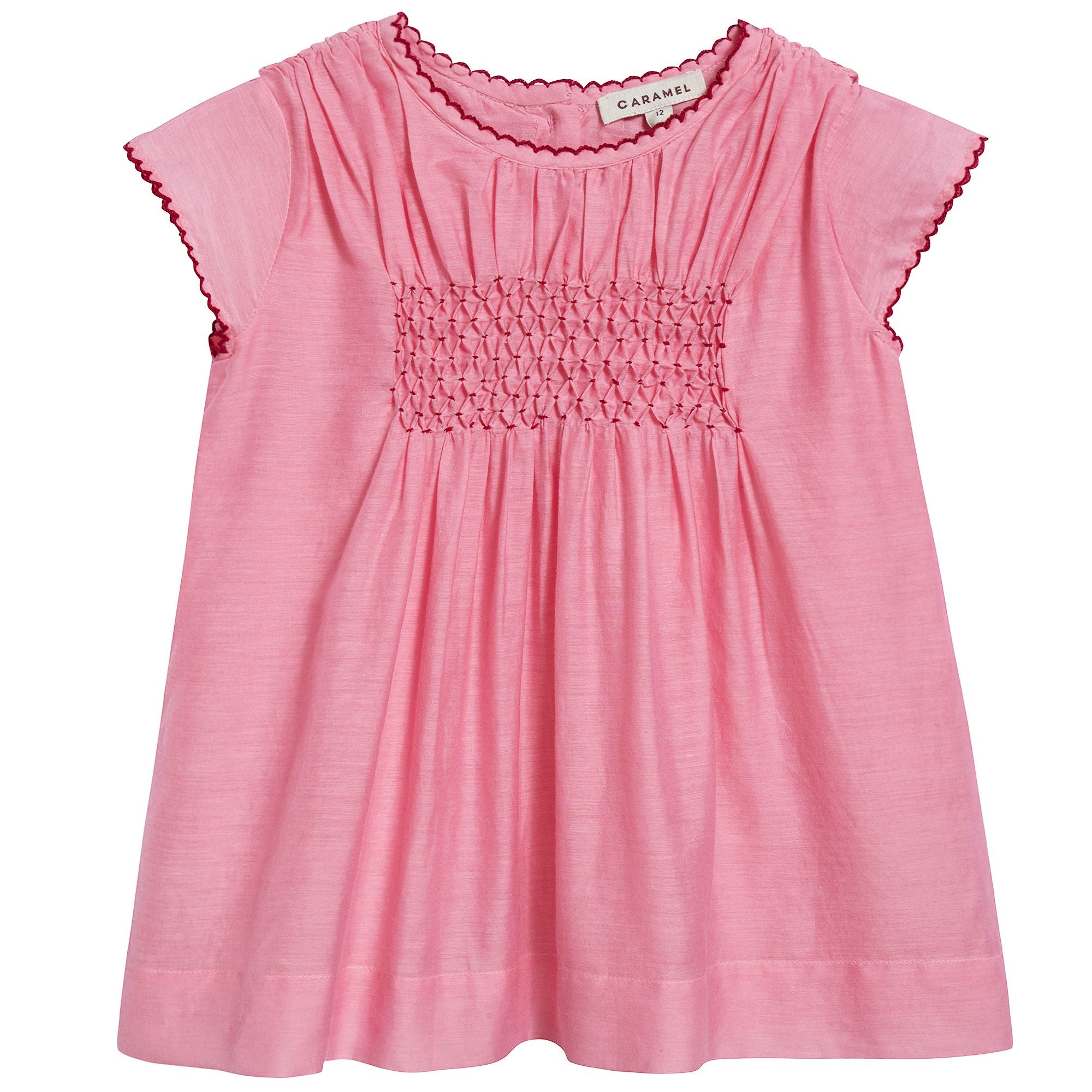 Baby Girls Candy Pink Cotton Woven Dress