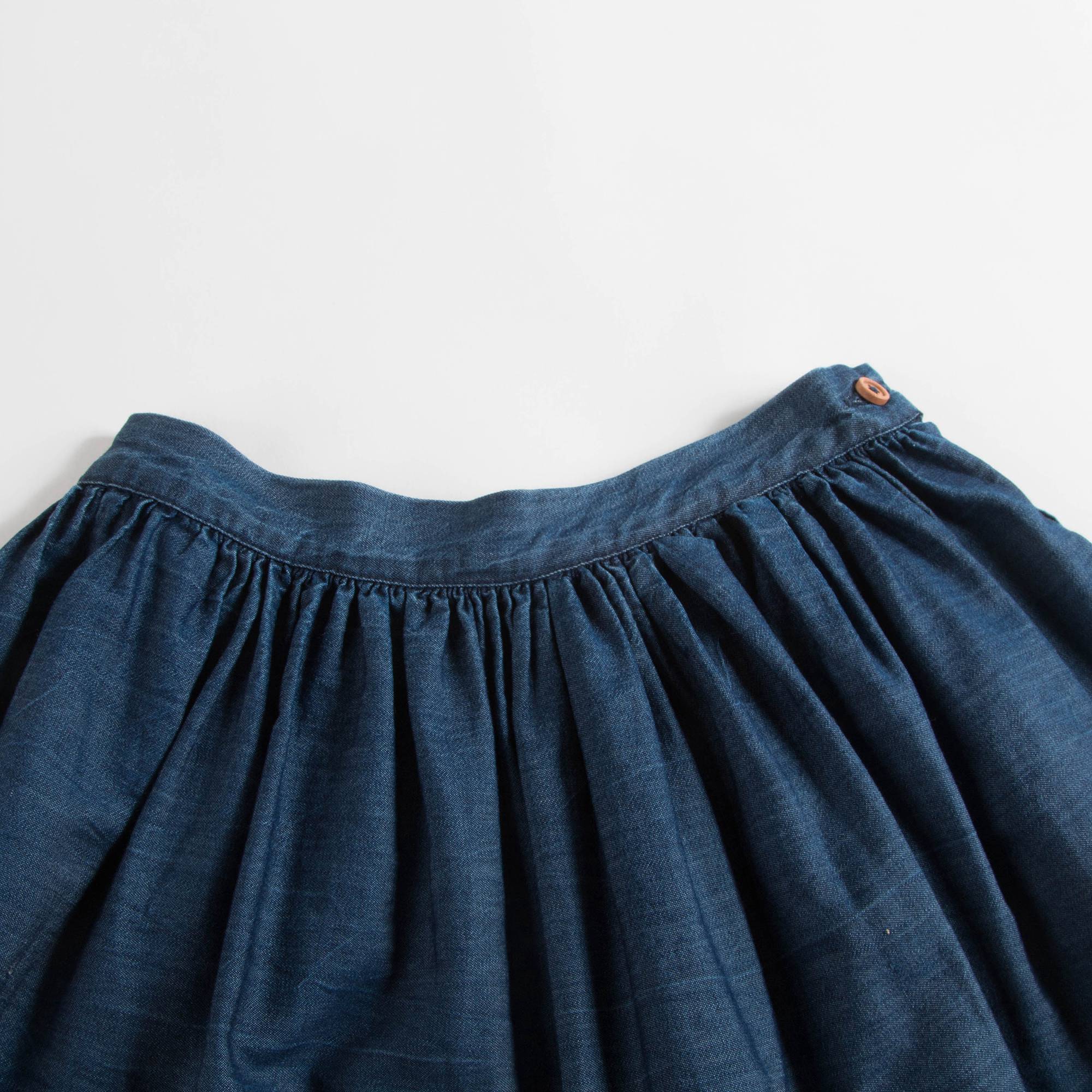Girls Denim Blue Cotton Skirt