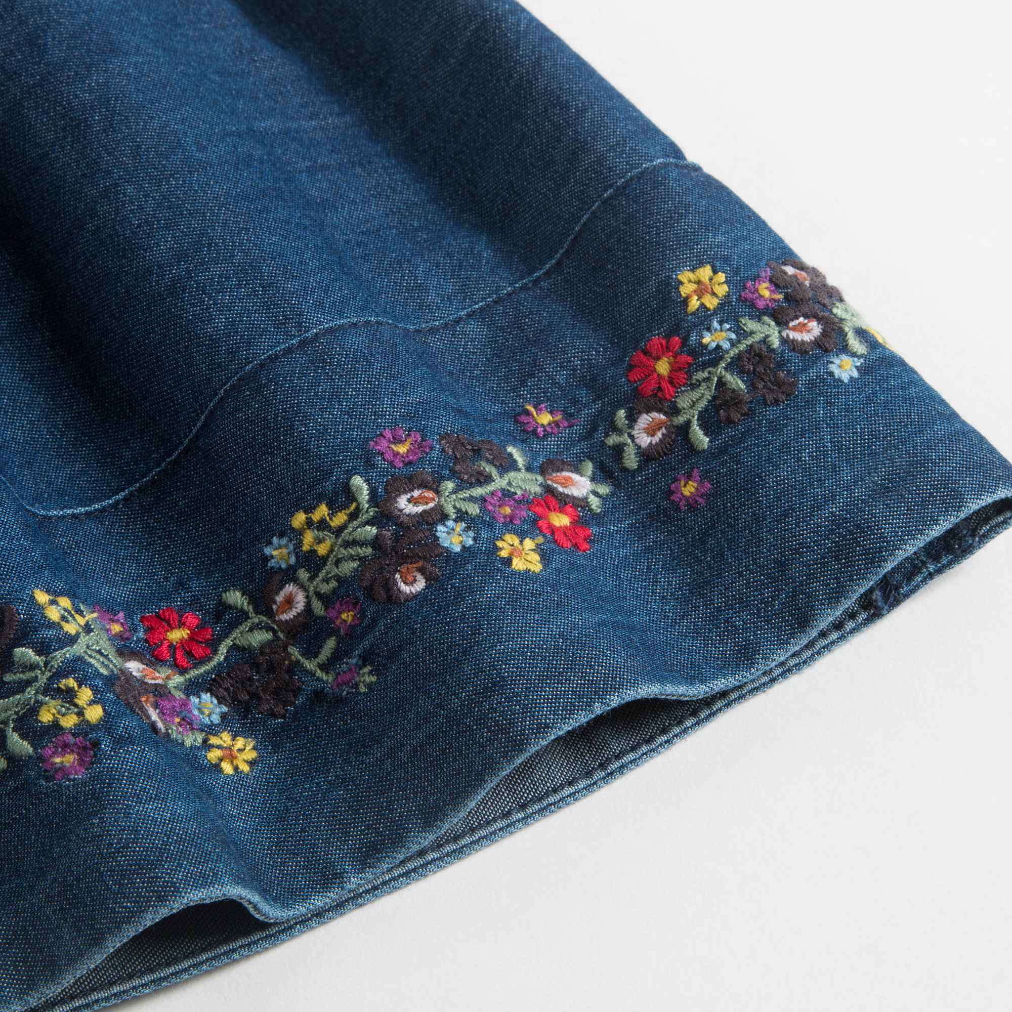 Girls Denim Blue Cotton Skirt