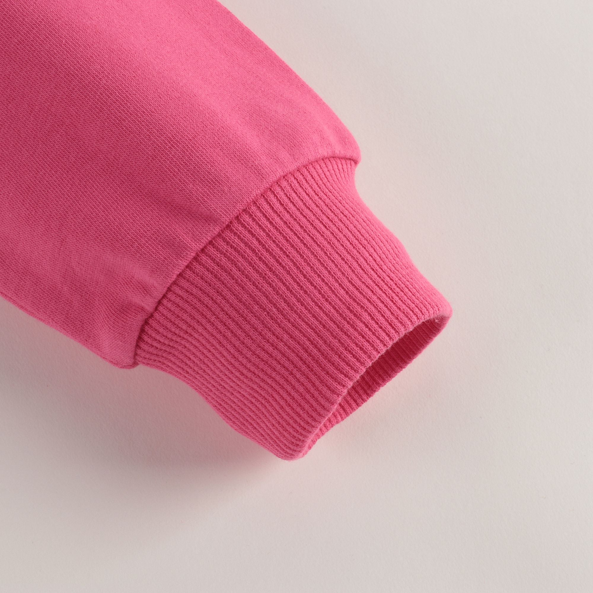 Girls Fuxia Teddy Hooded Cotton Sweatshirt