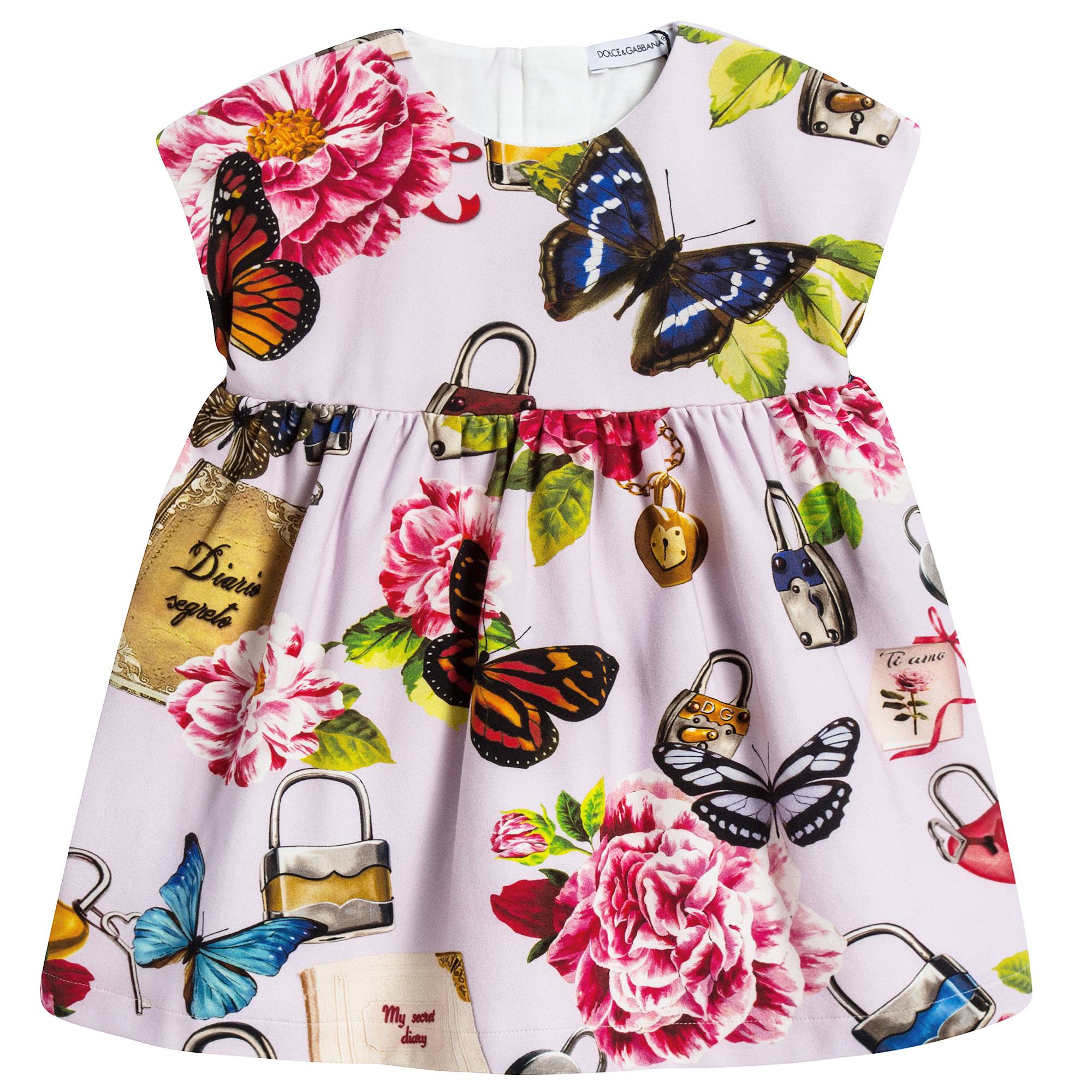 Baby Girls Purple Printed Dress