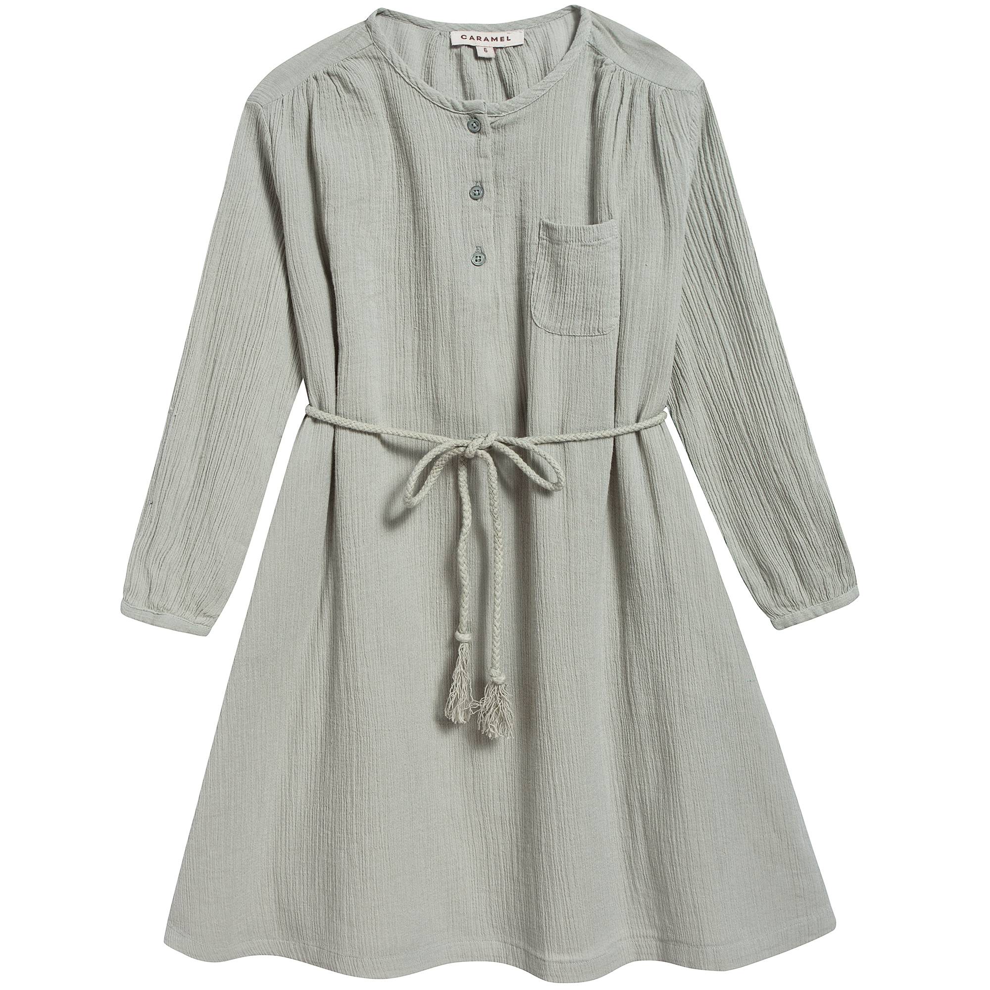Girls Egret Cotton Woven Dress