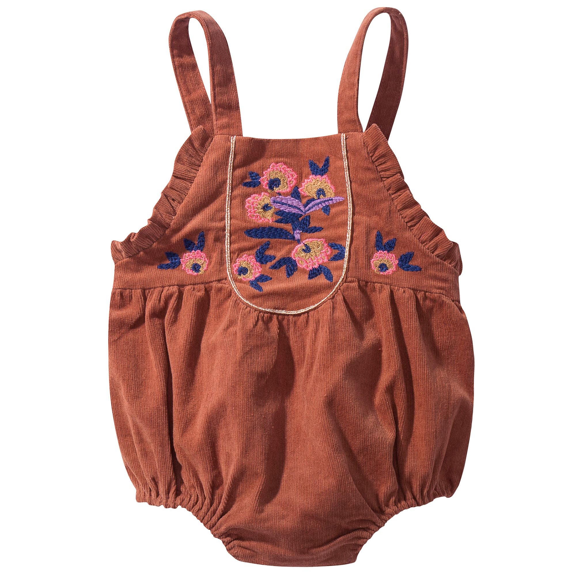 Baby Rust Red Cotton Overalls