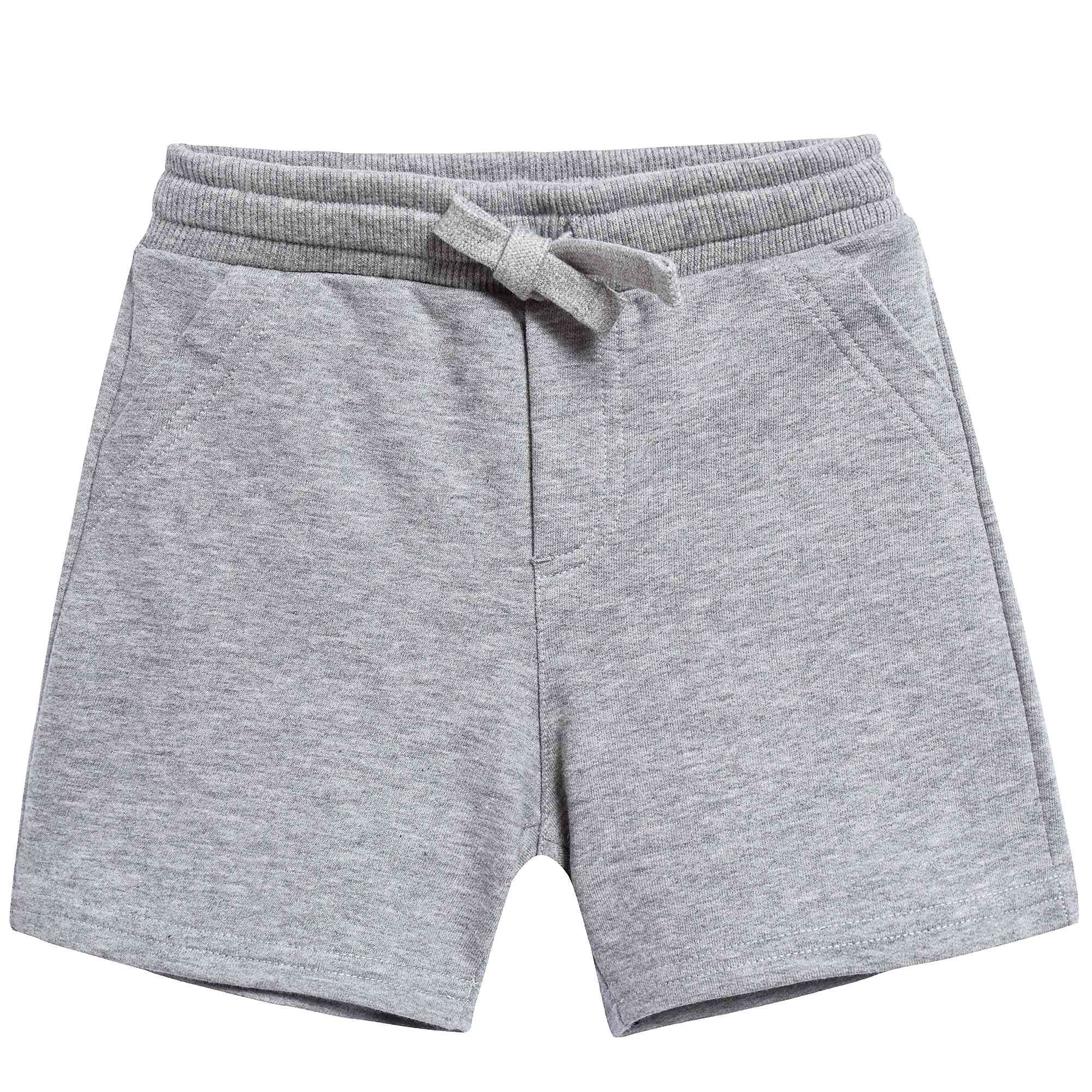 Baby Boys Melange Grey Cotton Shorts