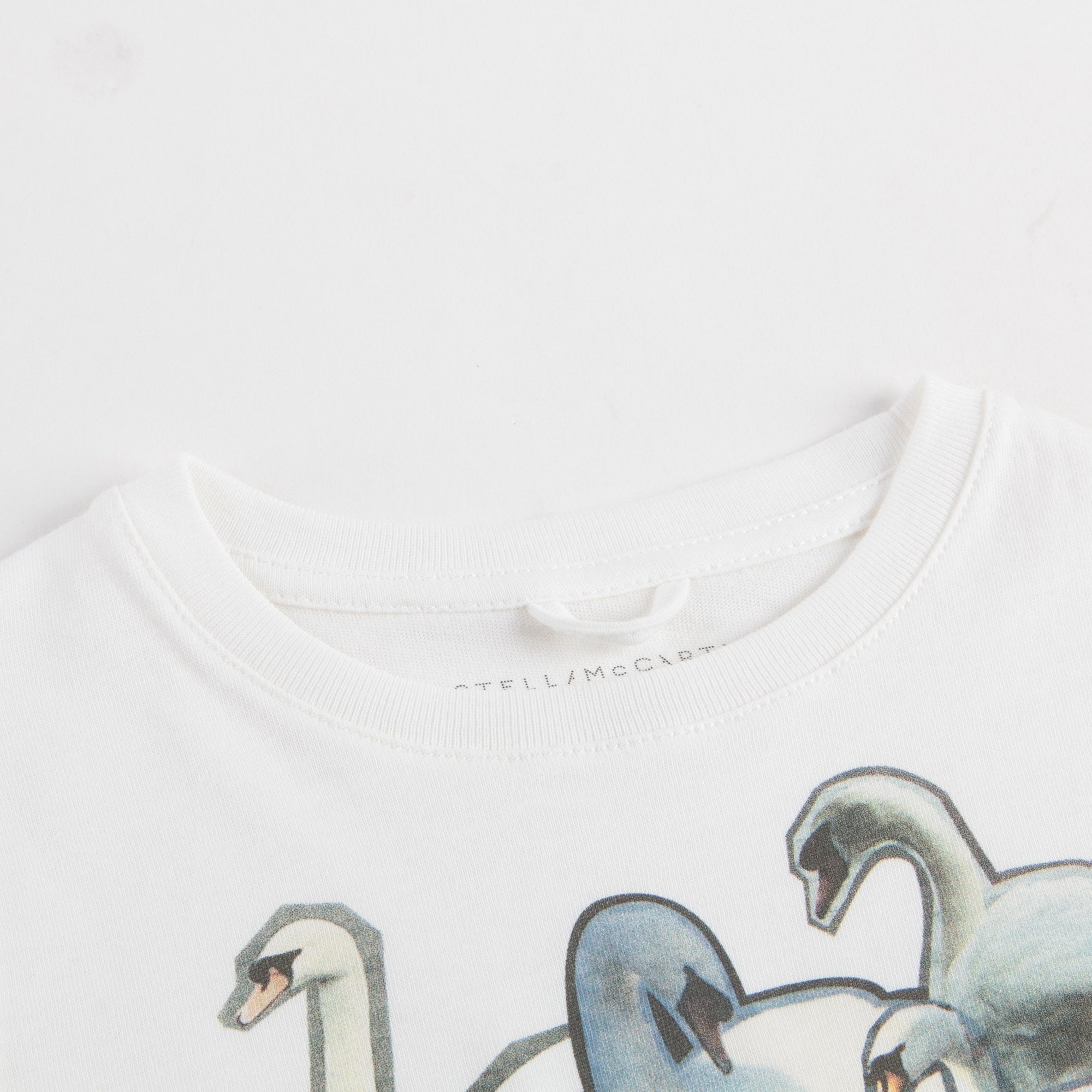 Girls Ivory Swan Printed T-shirt