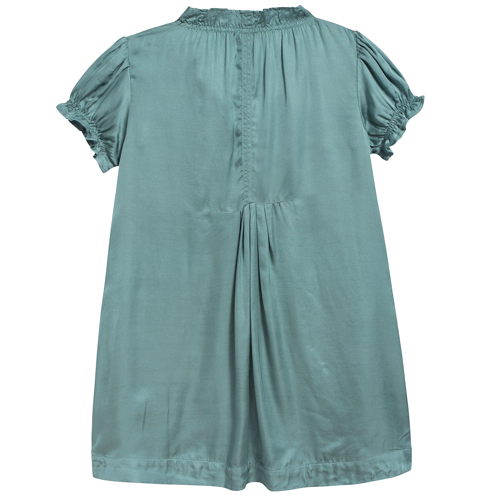 Girls Dusty Turquoise Woven Dress