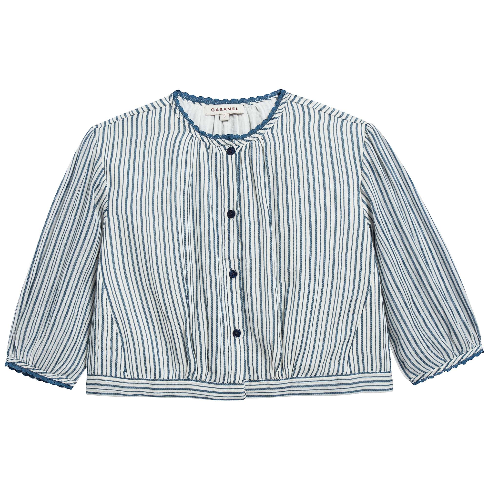 Boys & Girls Blue Stripe Cotton Woven Bloues