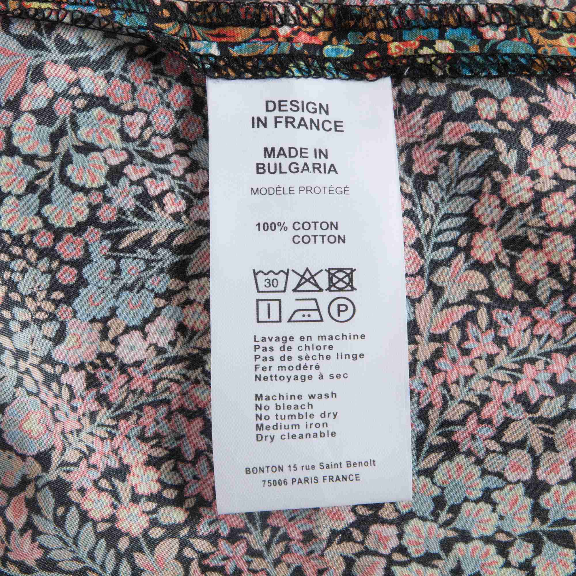 Girls Color Flower Printed Cotton Blouse