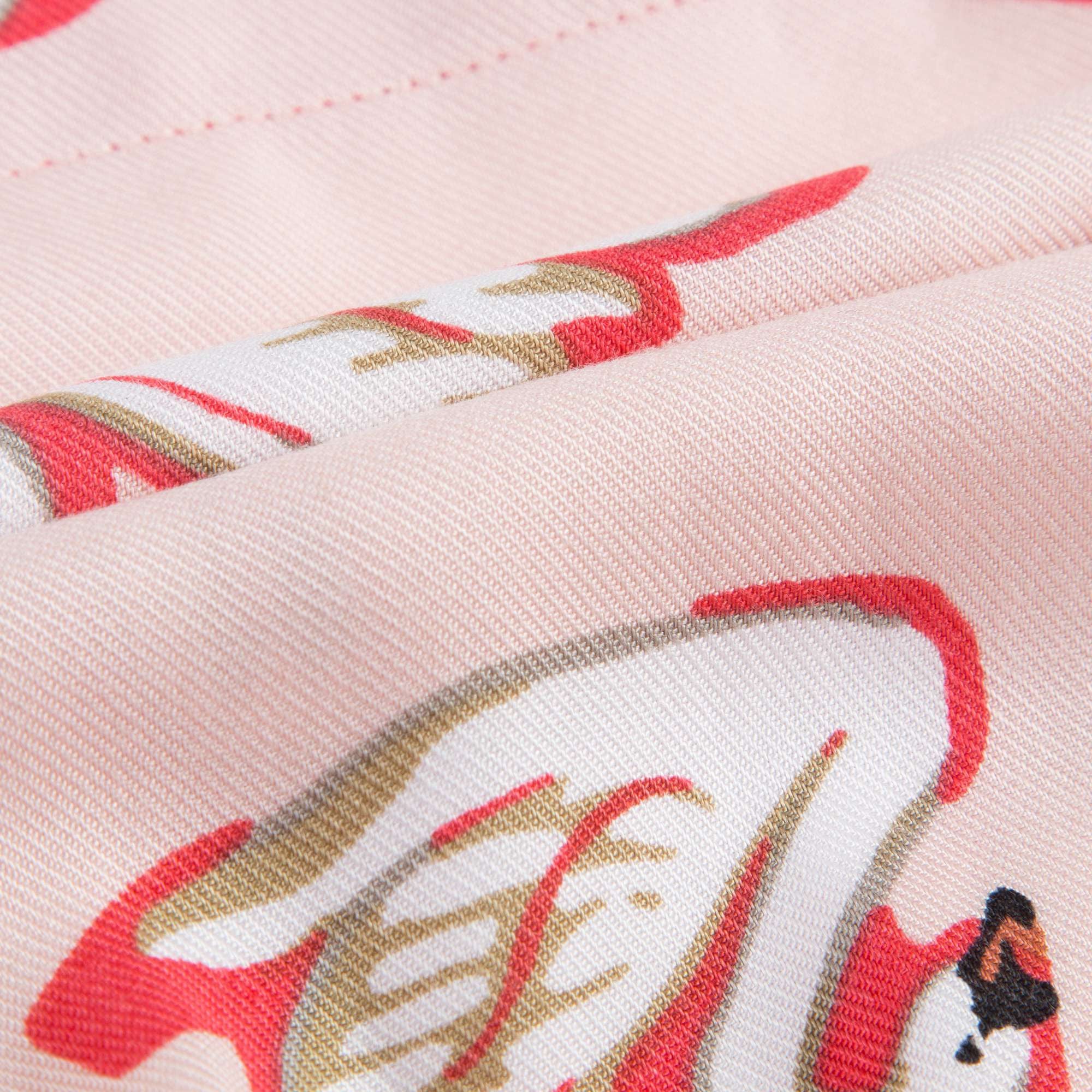 Baby Girls Pink Fleur Swan Printed Dress