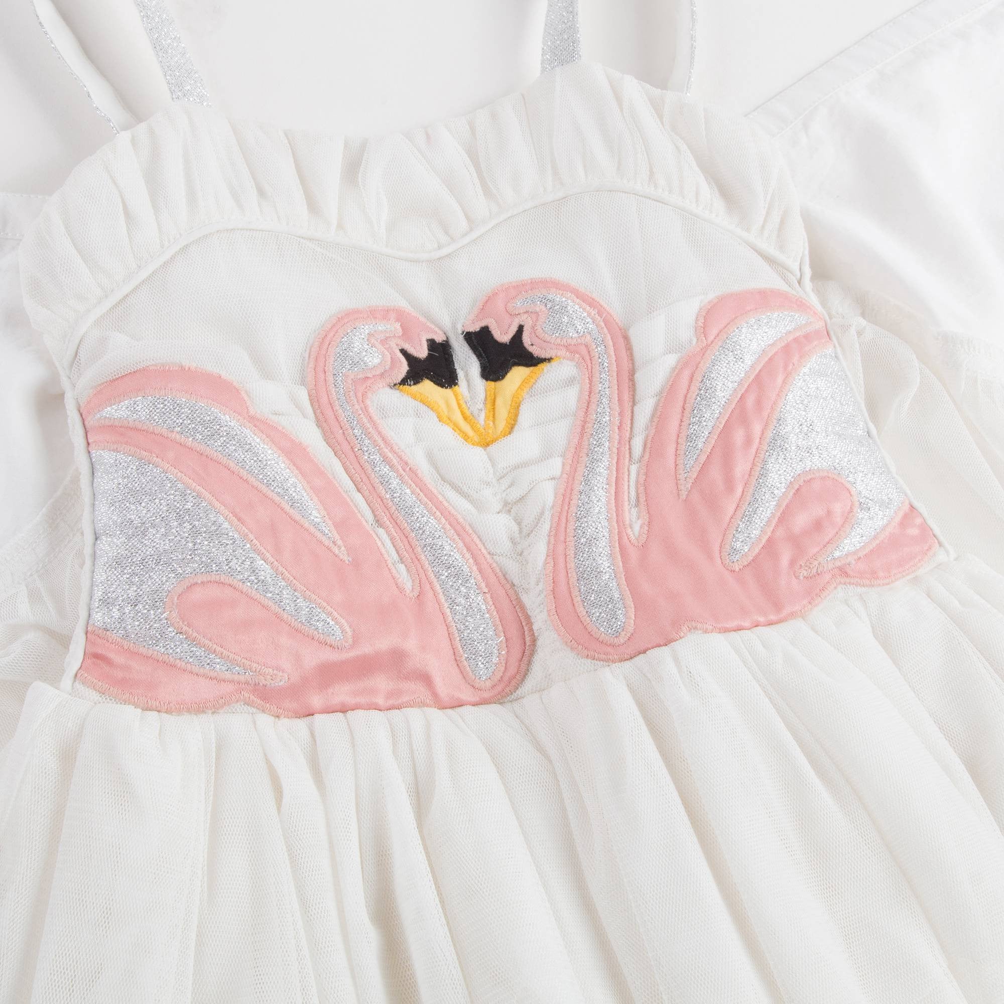 Girls Ivory 'Bonny' Swan Dress
