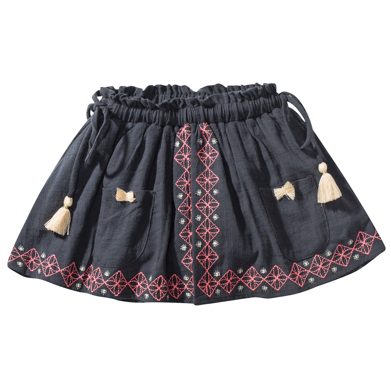 Girls Blue "Chechouan" Cotton  Skirt
