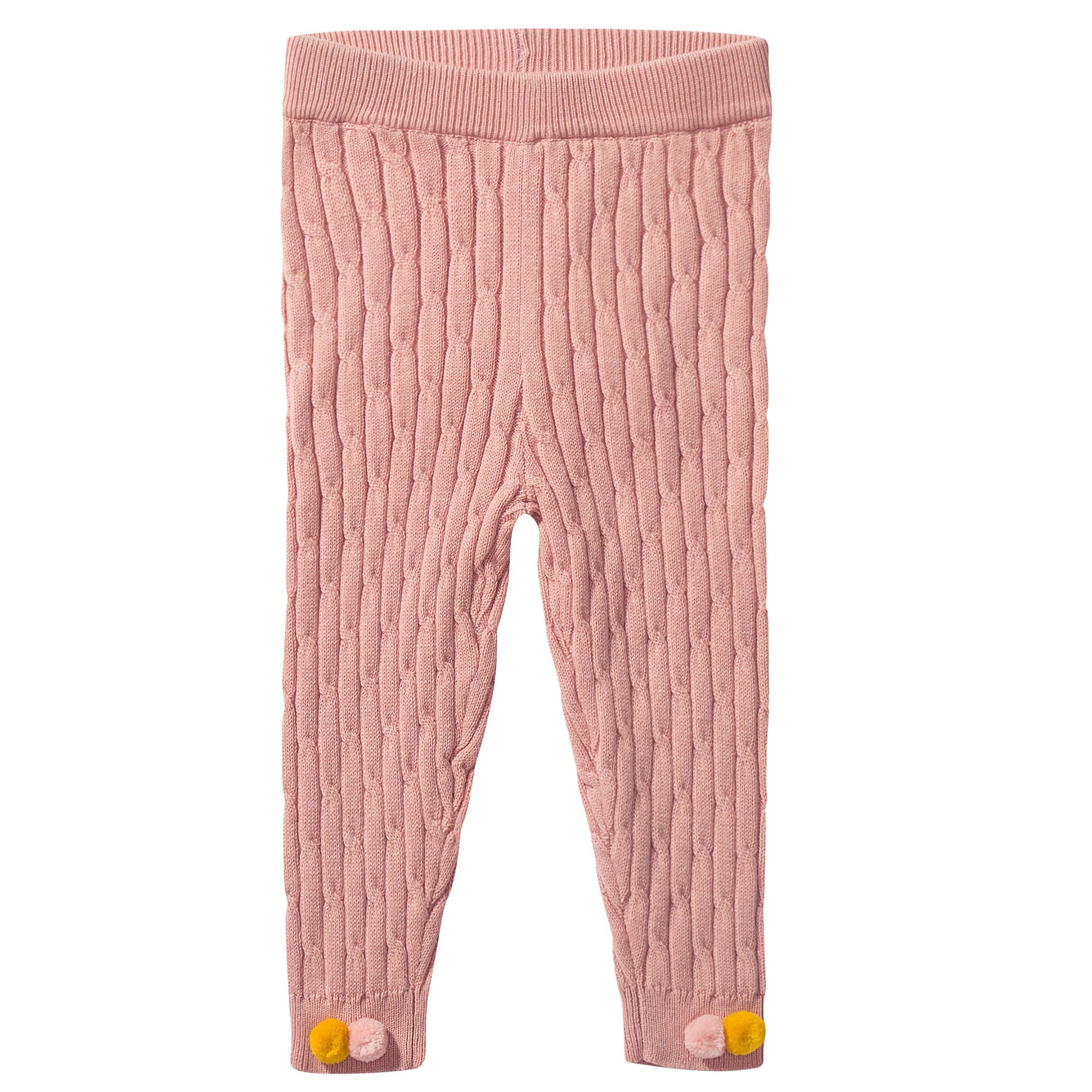 Girls Pink Cotton Leggings