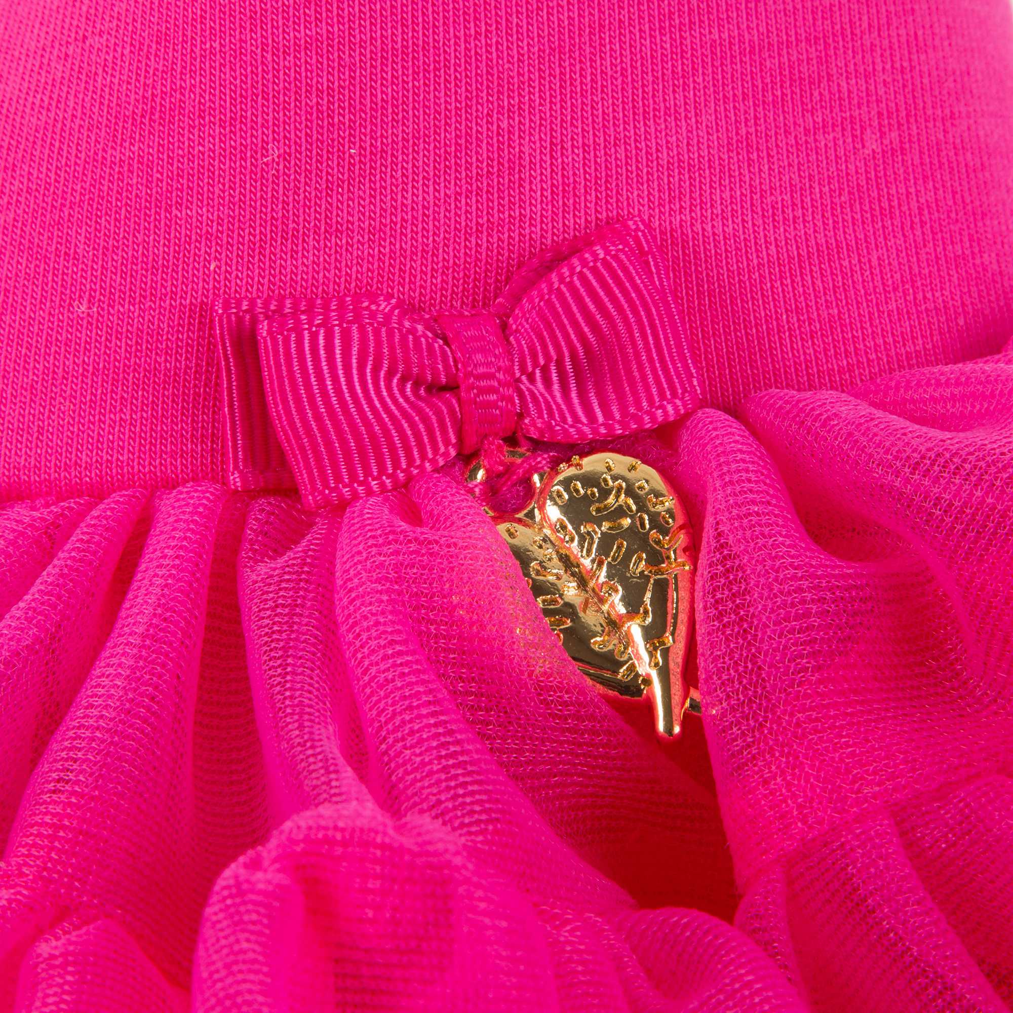 Girls Fuchsia Nylon Knitted Skirt
