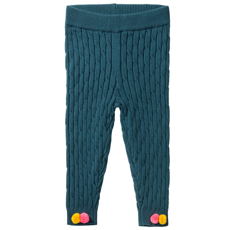 Girls Blue Cotton Leggings