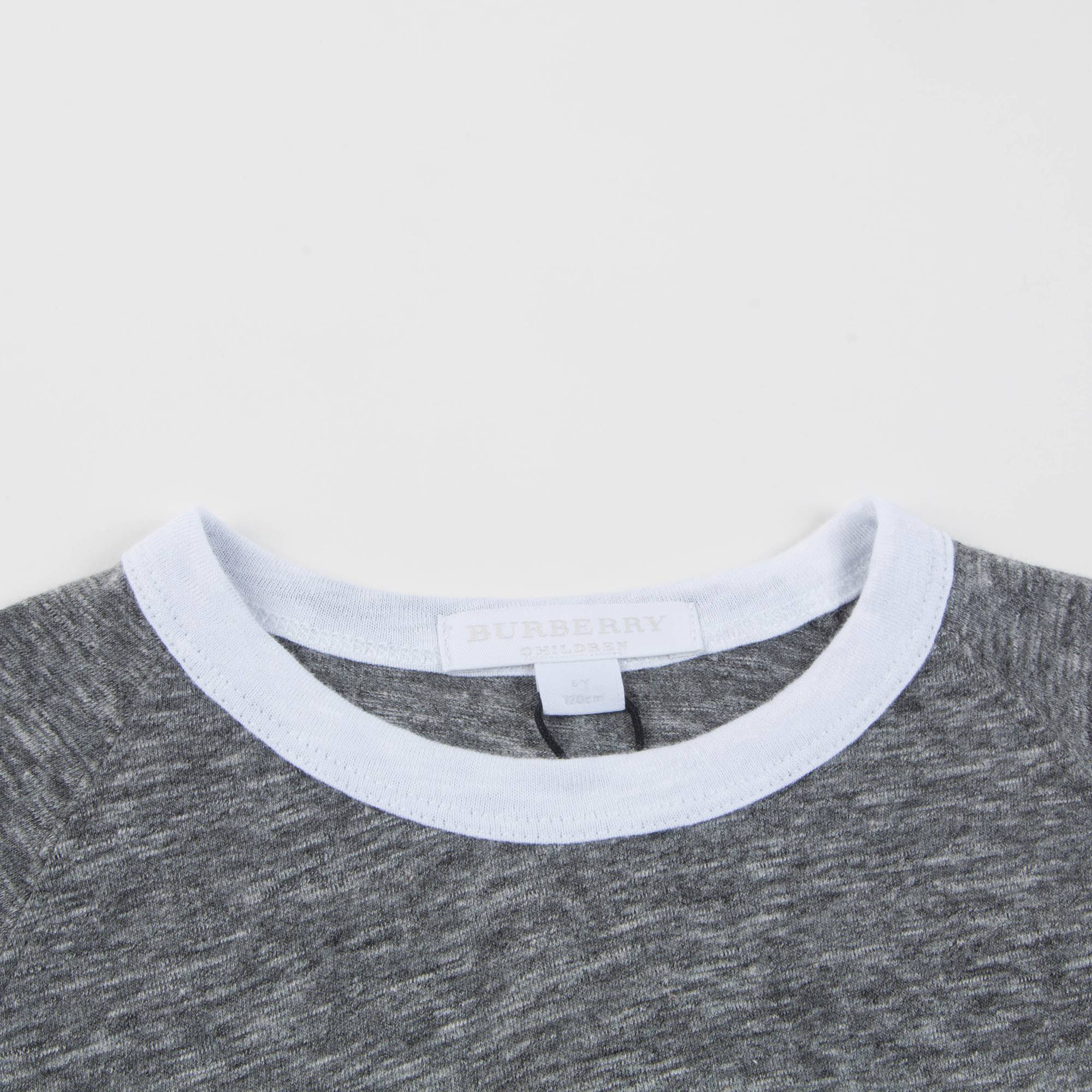 Boys Dark Grey Melange Cotton T-shirt