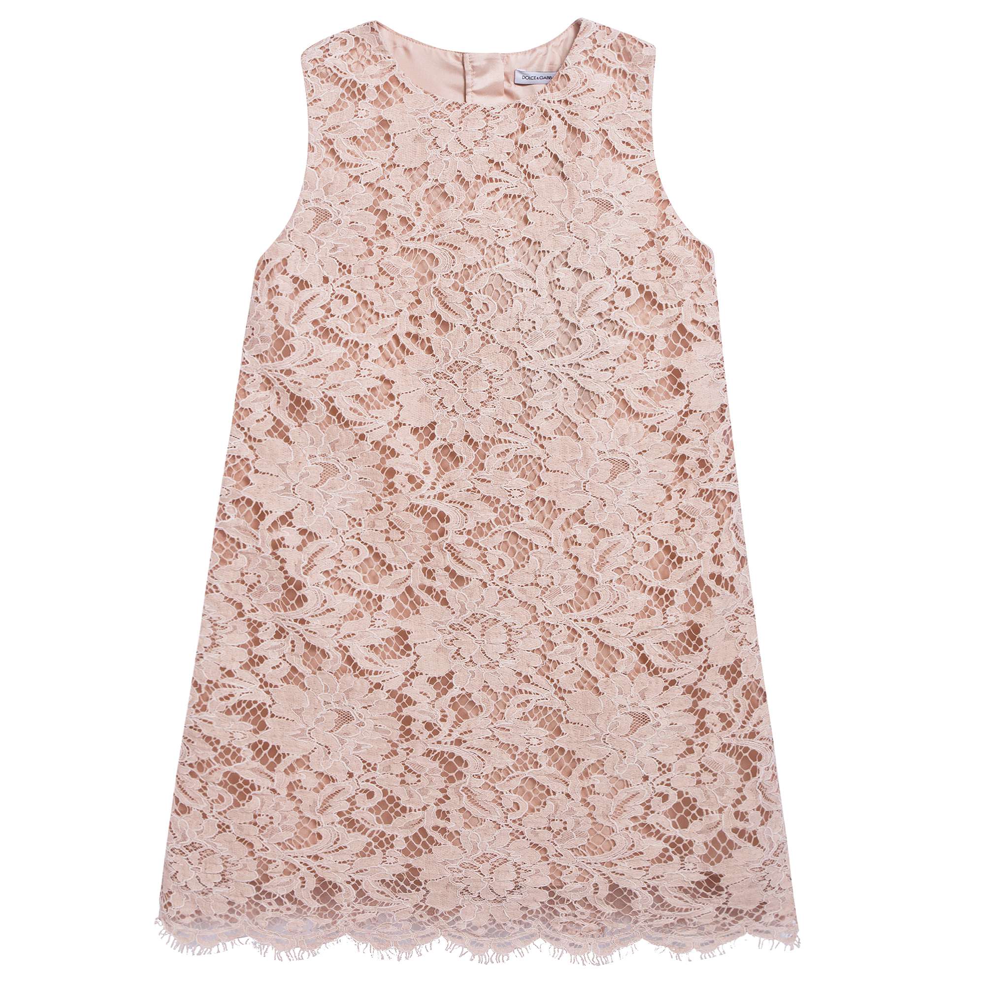 Girls Pink Lace Dress